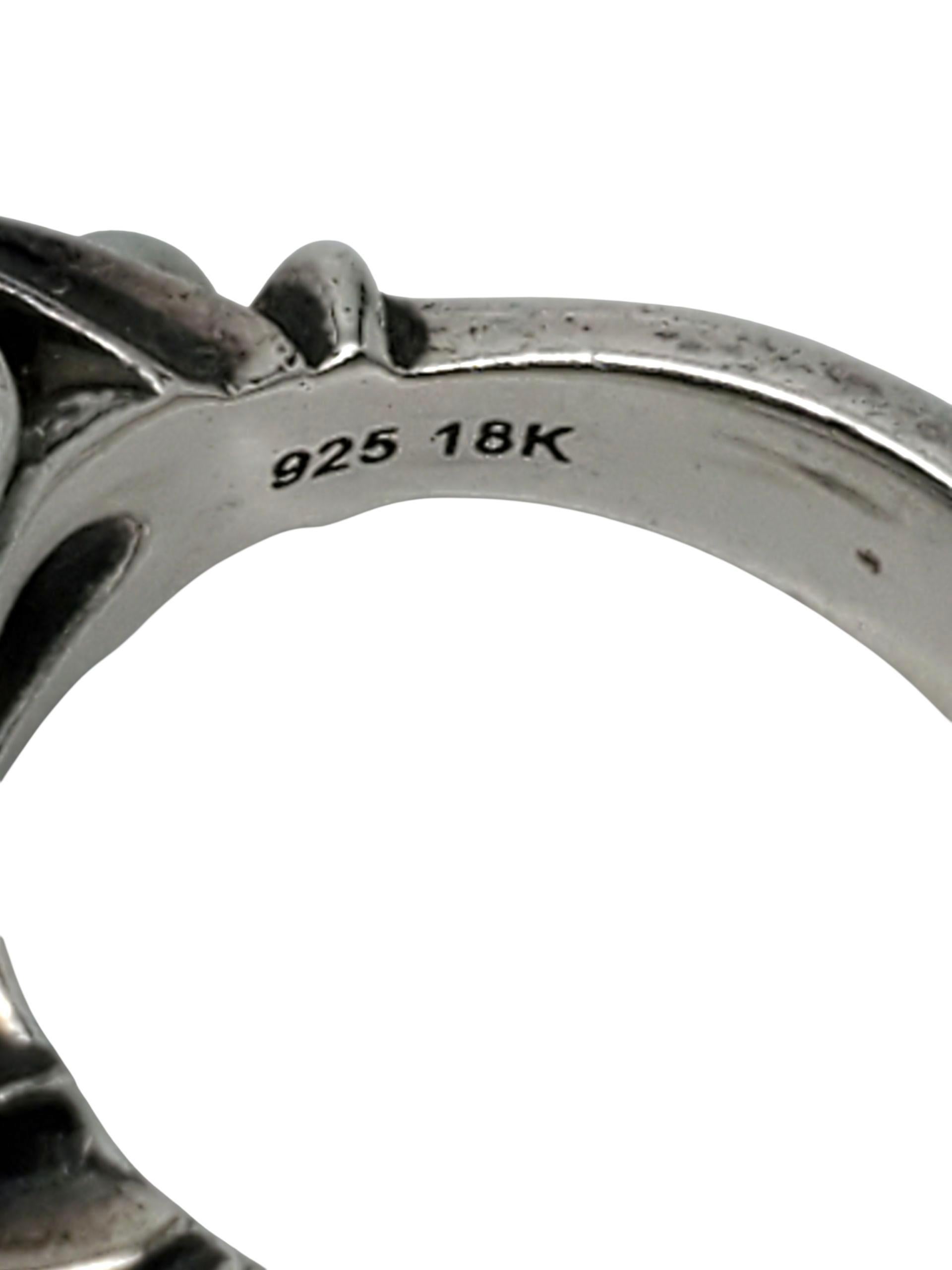 Ann King Anillo de mariposa de cuarzo azul de 18 quilates y plata de ley Talla 6 #23773 Contemporáneo en venta