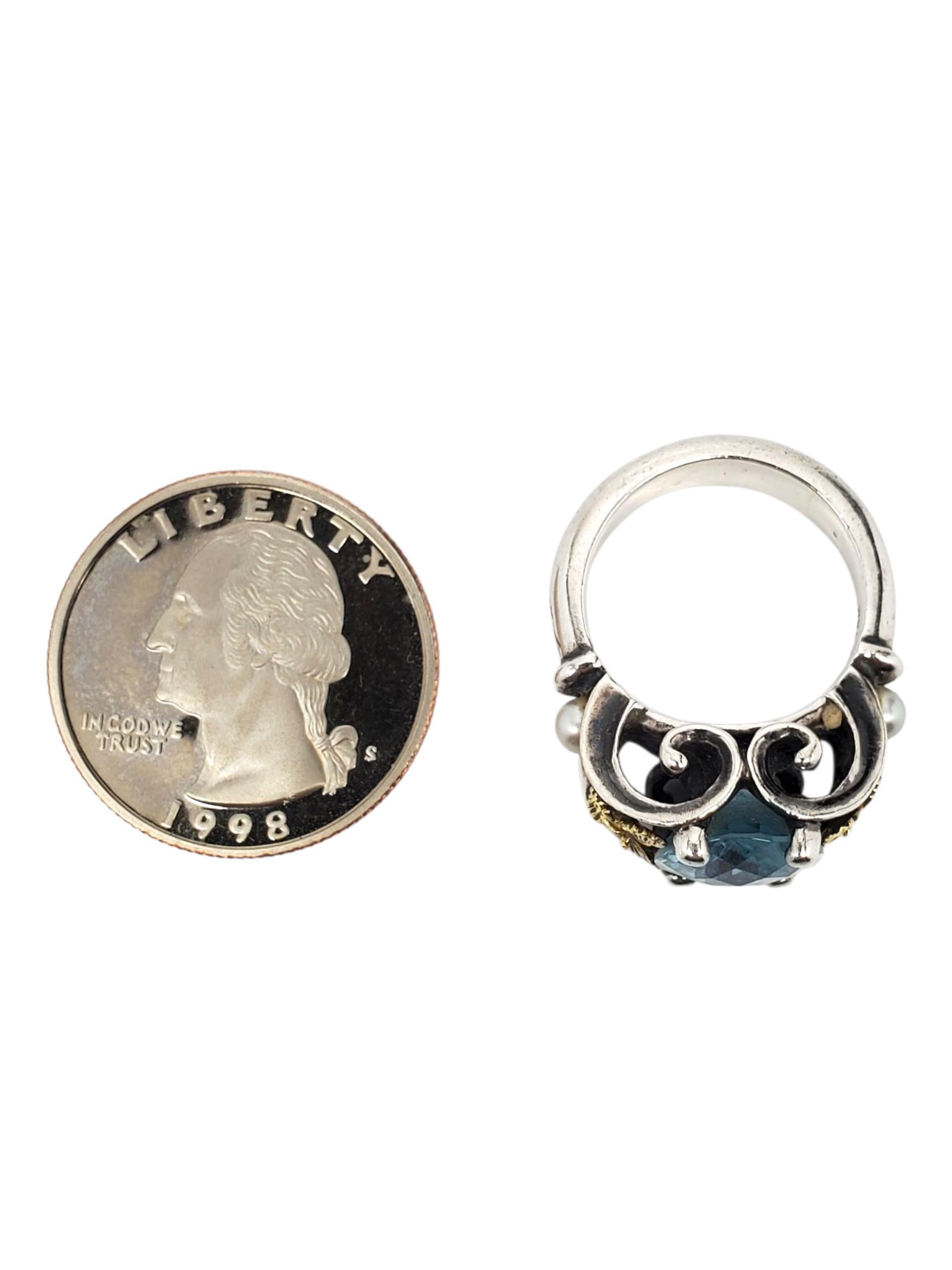 De las mujeres Ann King Anillo de mariposa de cuarzo azul de 18 quilates y plata de ley Talla 6 #23773 en venta