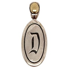 Ann King Sterling Silver 18K Gold Accent Initial D Pendant #16715