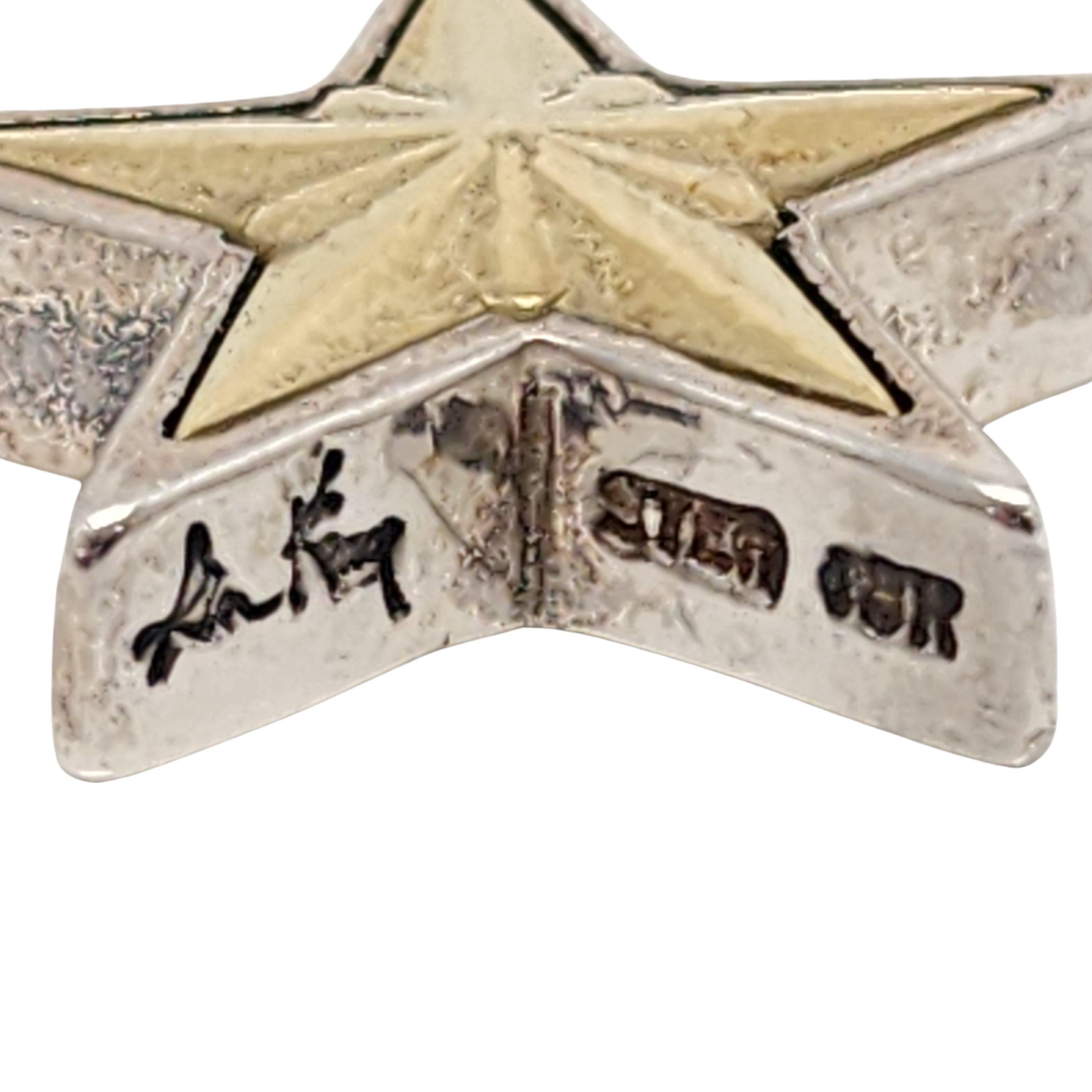 Ann King Sterling Silver 18K Gold Accent Star Pendant #16714 2