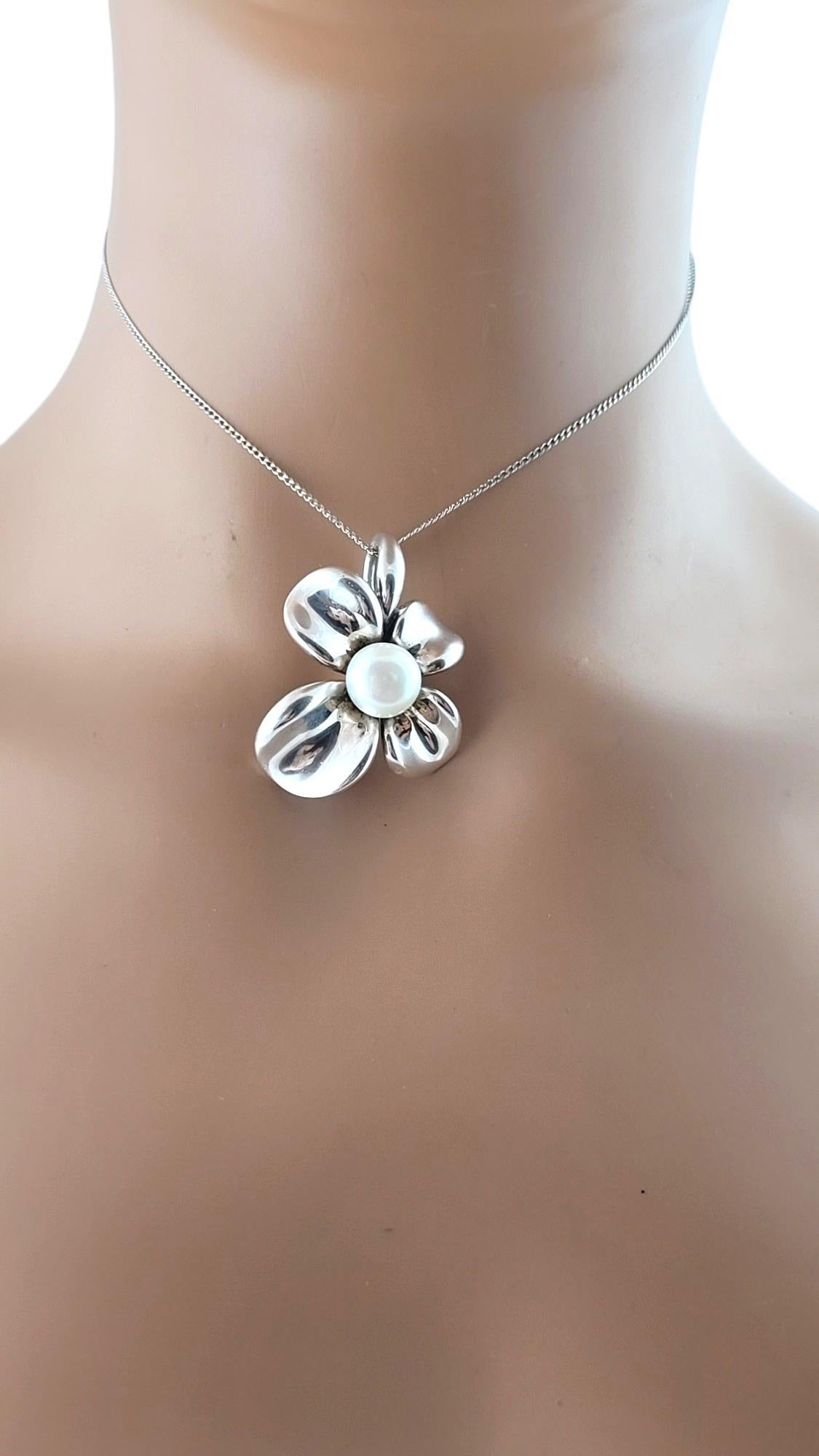 Ann King Sterling Silver Pearl Flower Ring & Pendant Set #17910 10
