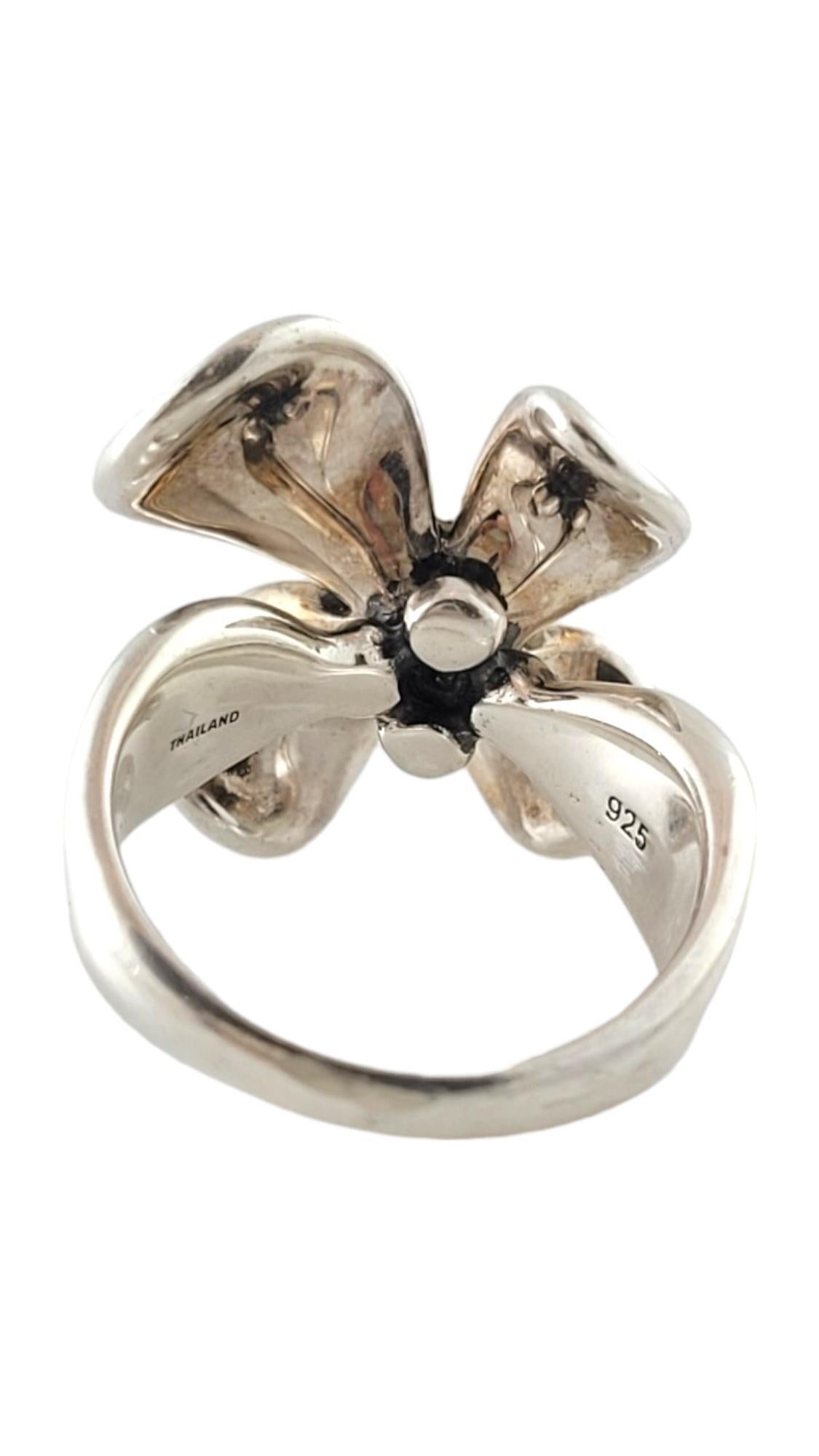 Ann King Sterling Silver Pearl Flower Ring & Pendant Set #17910 In Good Condition In Washington Depot, CT