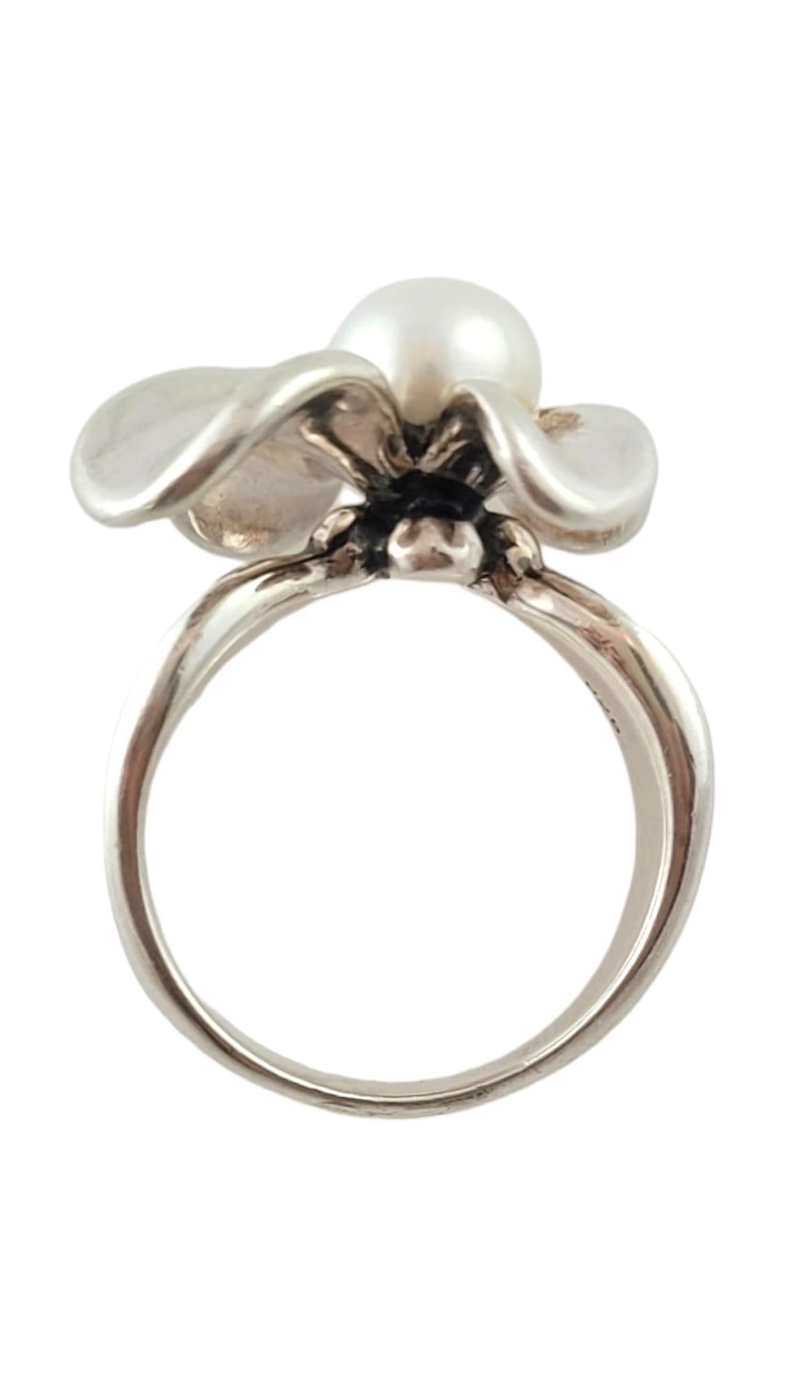 Women's Ann King Sterling Silver Pearl Flower Ring & Pendant Set #17910