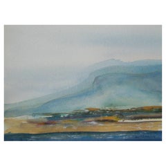 Retro ANN KLOPPENBURG - 'Mullaghmore Beach' - Watercolor Painting - Canada - C. 1990's