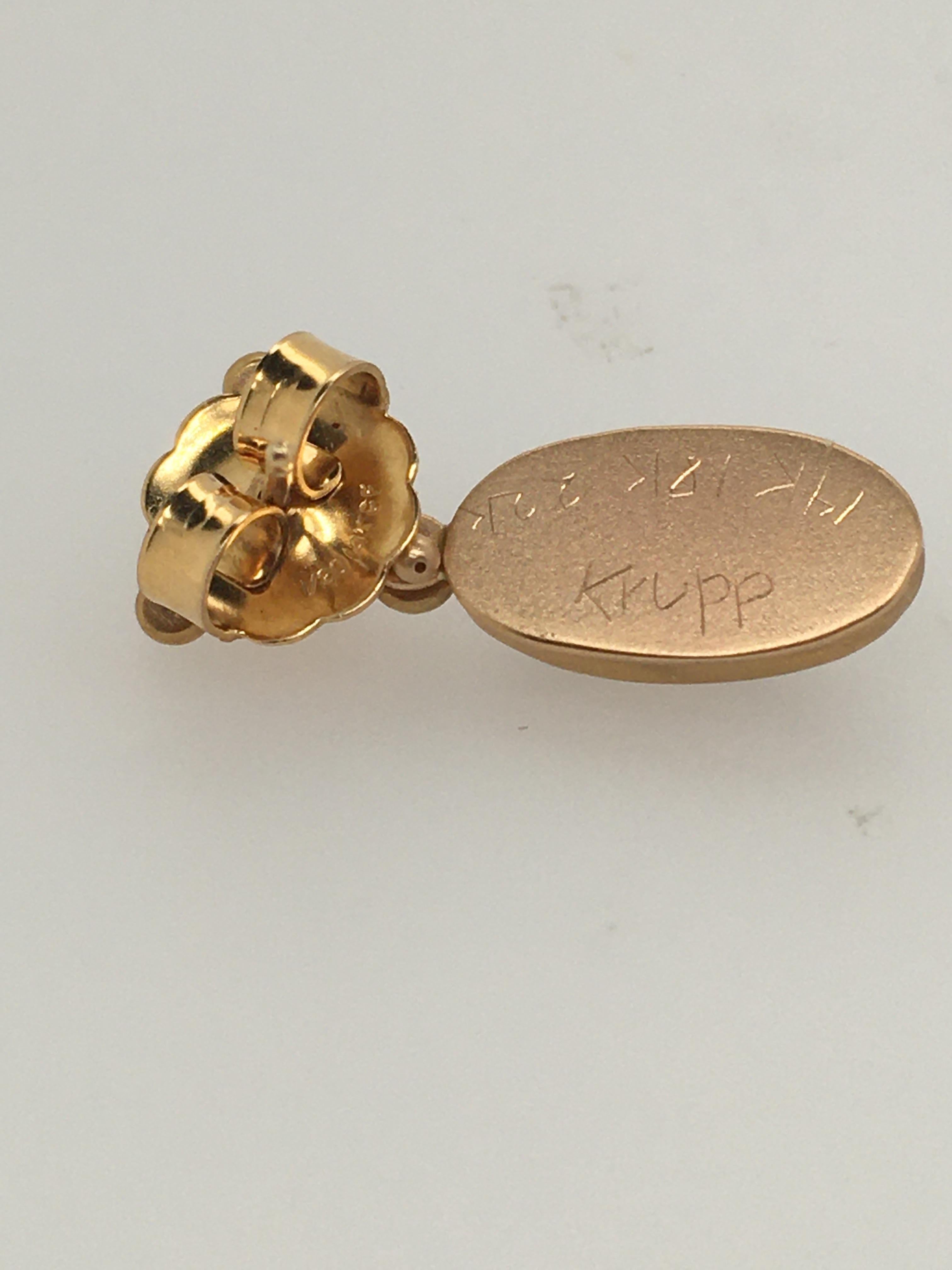 Ann Krupp Citrine Earrings w/ Smoky Quartz Drops on Bezel; 14, 18k & 22k Gold In New Condition For Sale In Kennebunkport, ME