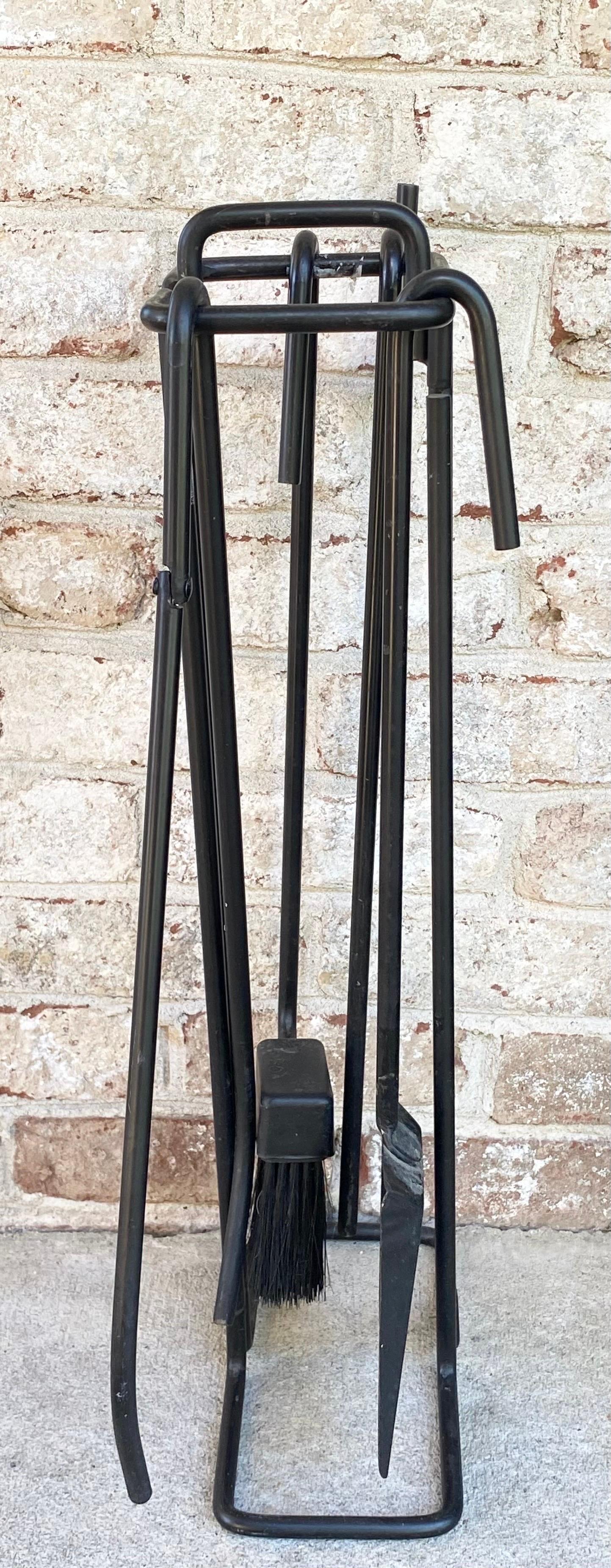 Ann Maes set of fireplace tools.... in the modernist style....

The measurements for the stand are 26.5