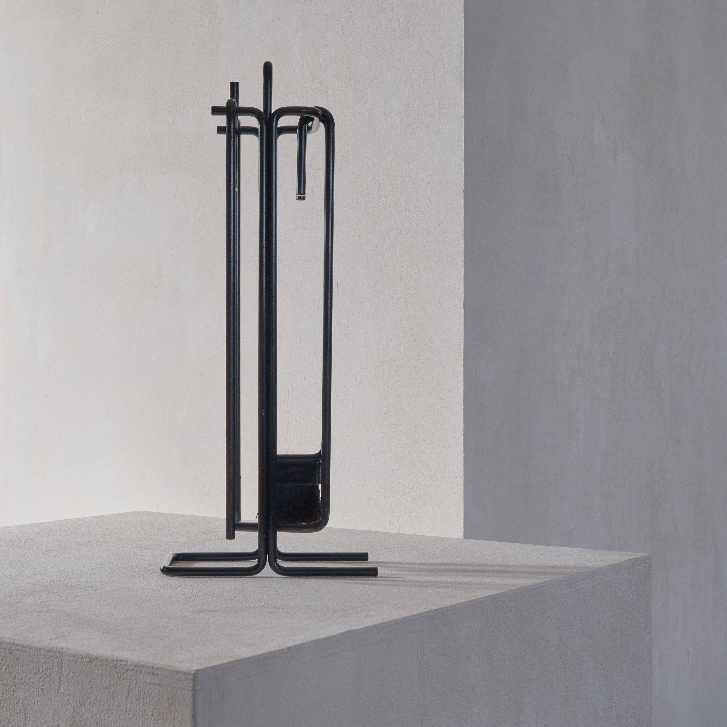 Iron Ann Maes Modernist Fireplace Set for Mace-Line, 1977