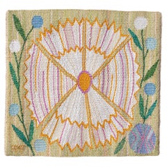 Handgewebter Wandteppich „Vit blomma“ von Ann-Mari Forsberg