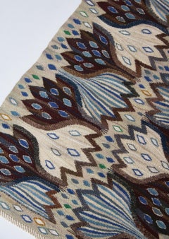 Märta Måås-Fjetterström AB Original "Blue crocus" Tapestry by Ann- Mari Forsberg