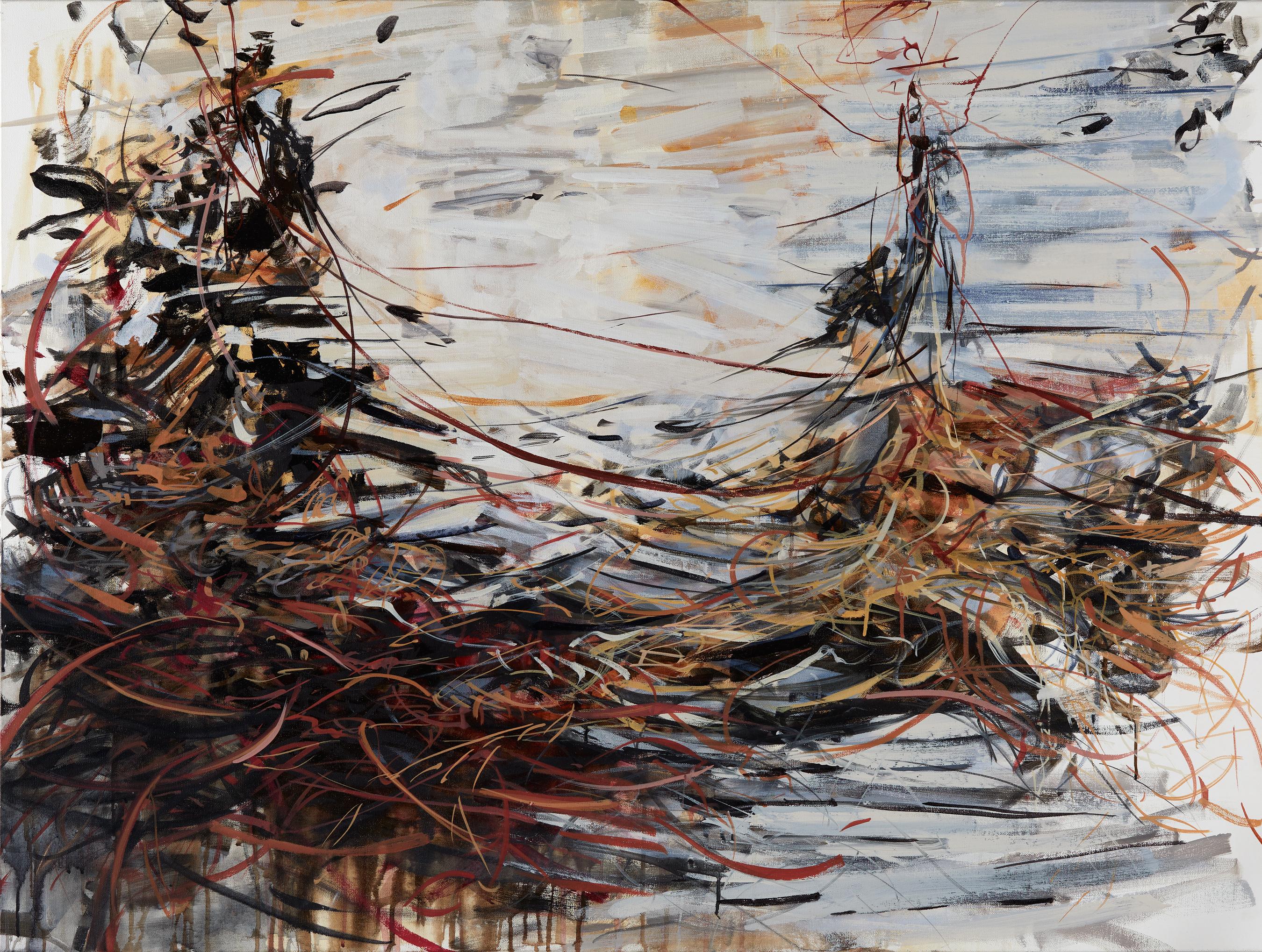 Ann Marie Auricchio Abstract Painting – Geteilte Entscheidung