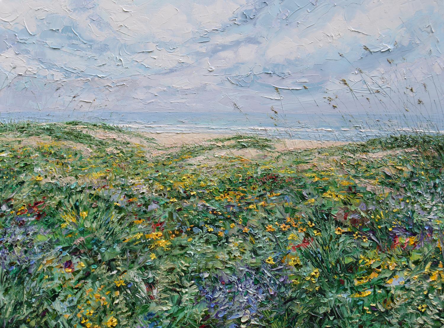 Crescent Beach, Original Impressionist Landscape Painting 