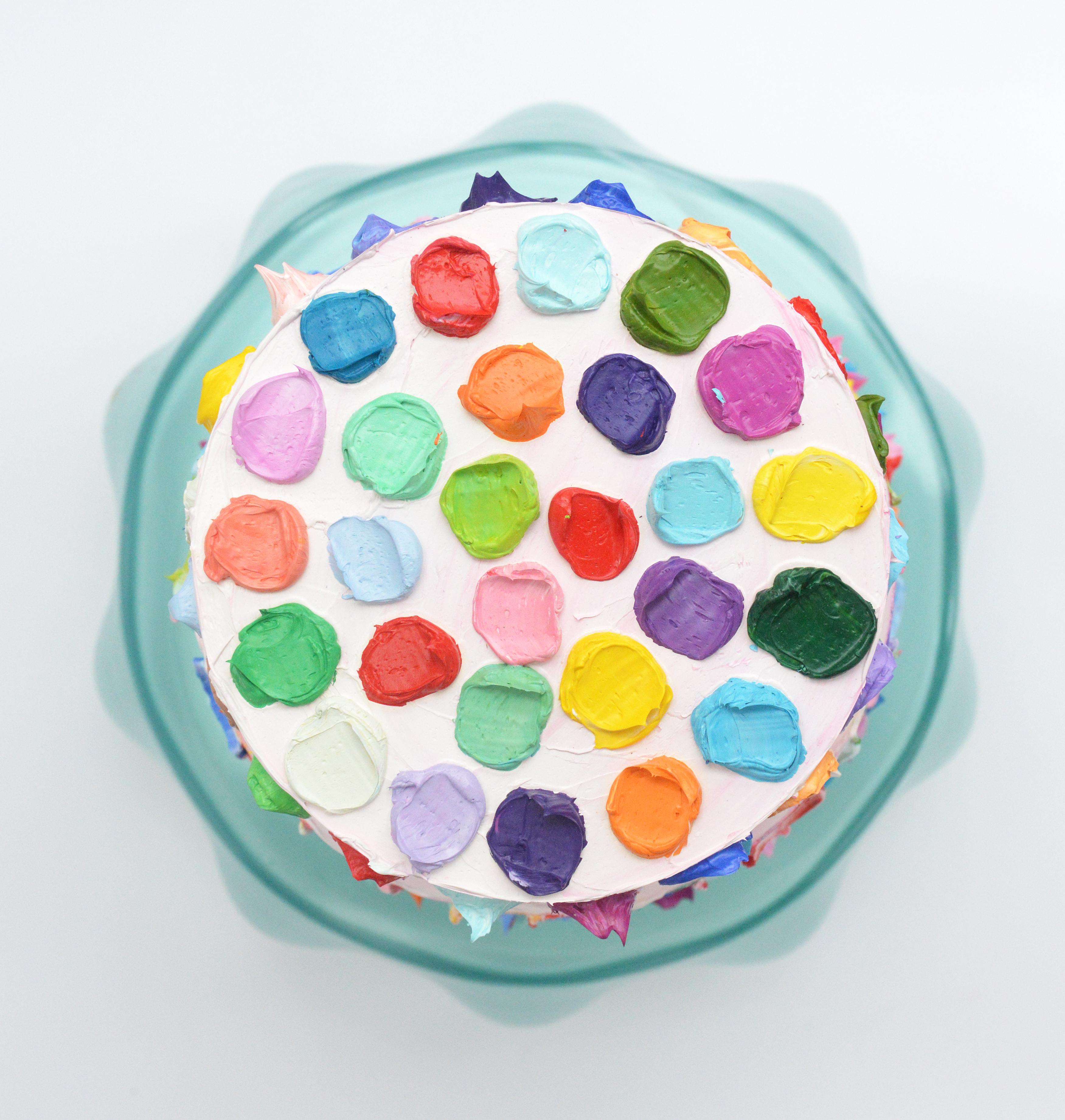 Triple Rainbow Cake, Pop Art Sculpture  - Gray Still-Life Sculpture by Ann Marie Coolick