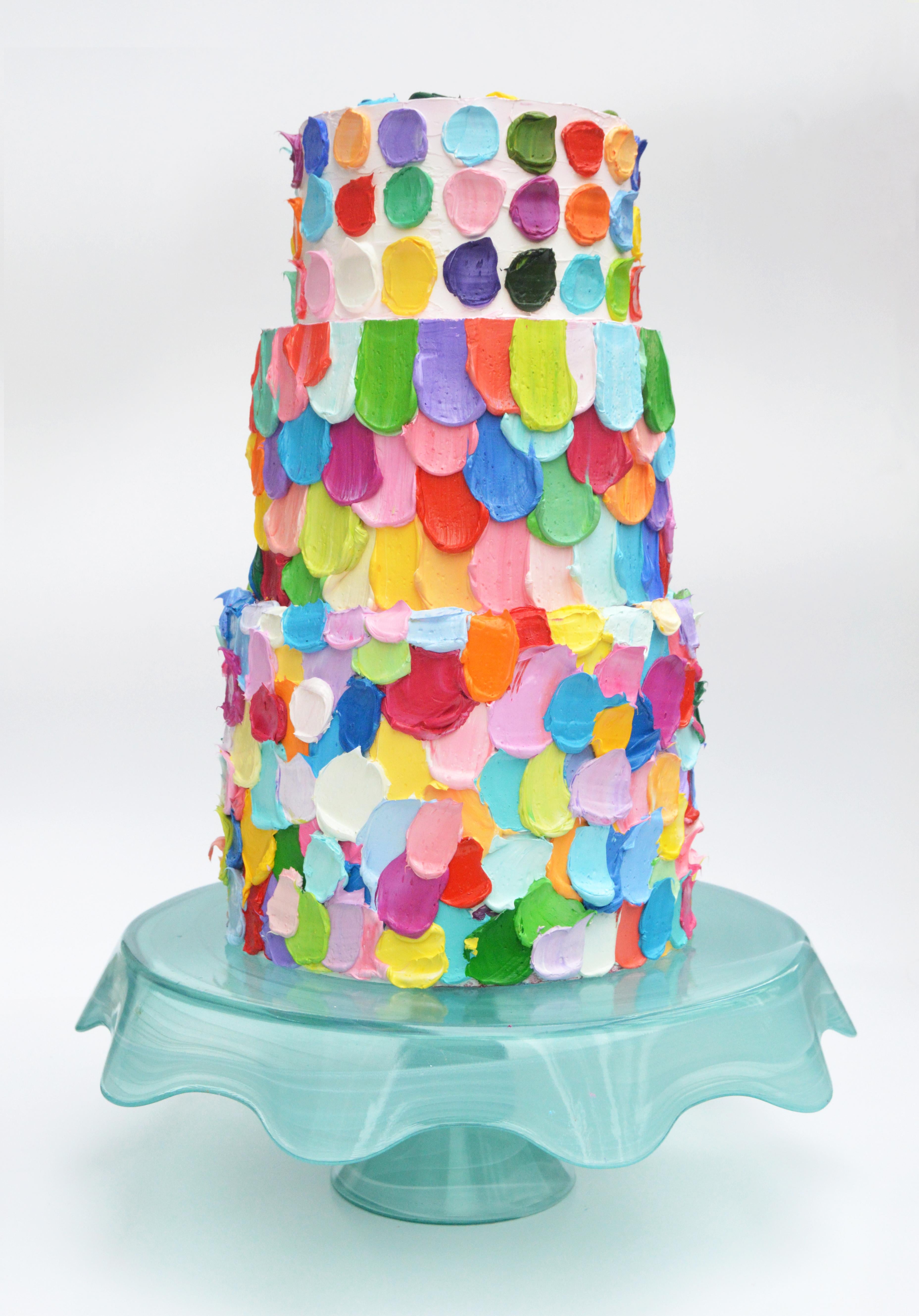 Ann Marie Coolick Still-Life Sculpture - Triple Rainbow Cake, Pop Art Sculpture 