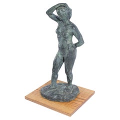 Ann Meranus Escultura de bronce firmada de una figura femenina desnuda