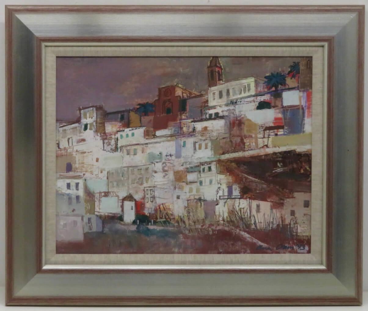 ANN ORAM R.S.W. (1956-), peinture à l'huile impressionniste originale signée SPANISH 