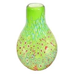 Ann Primrose Cristalleria d'Arte Italian Millefiori Murano Glass Vase