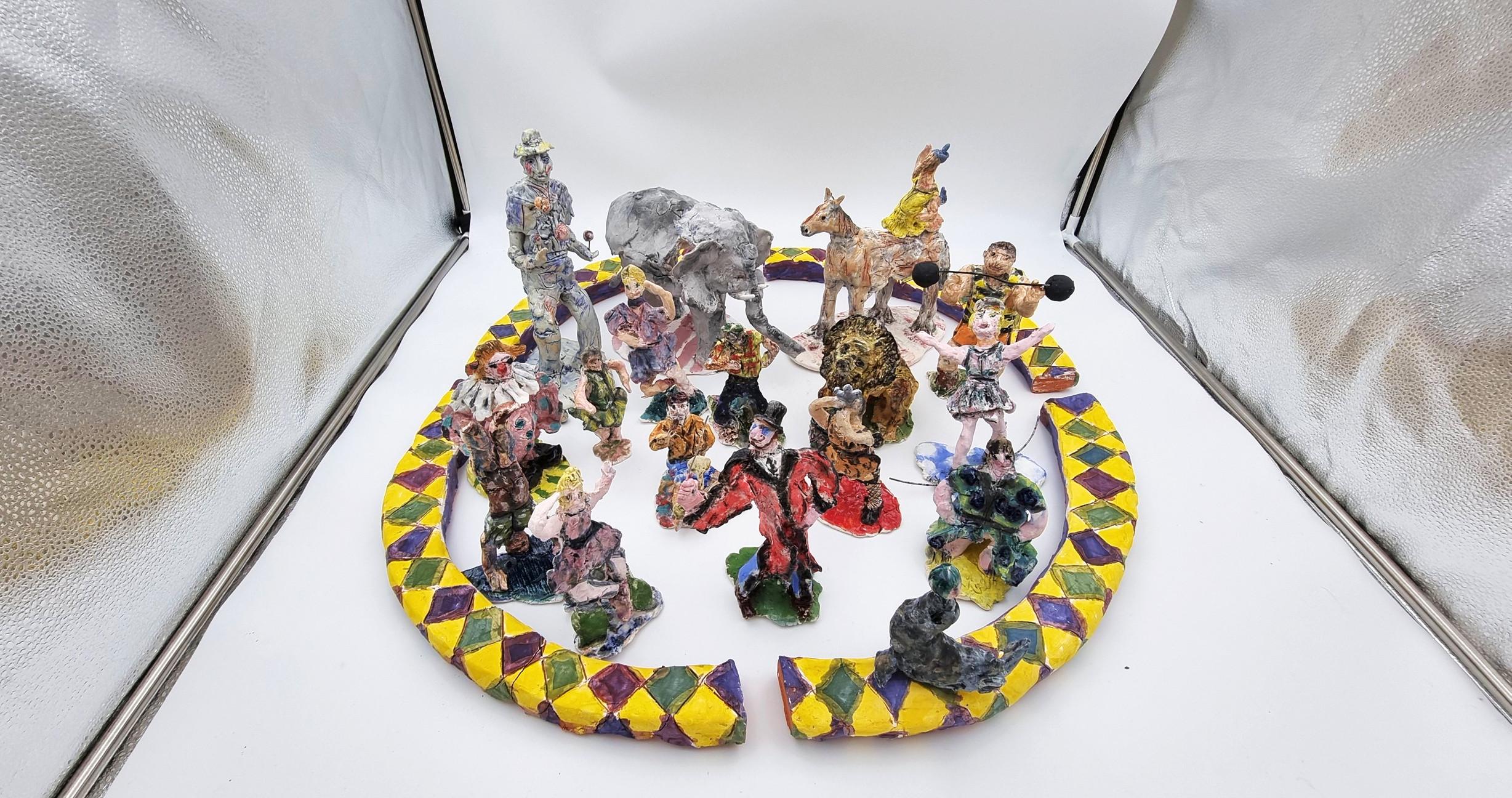 Ann Rothman
Circus Set (Circus, Whimsical, Viola Frey, Delicate, Playful, Fun, Cirque du Soleil, The Ringling Bros., Barnum & Bailey)
2021-2022
Porcelain, Low Fire Glazes, Crayons, Watercolors
Fired Cone 06, 04
COA provided
Ref.: 924802-882

Tags: