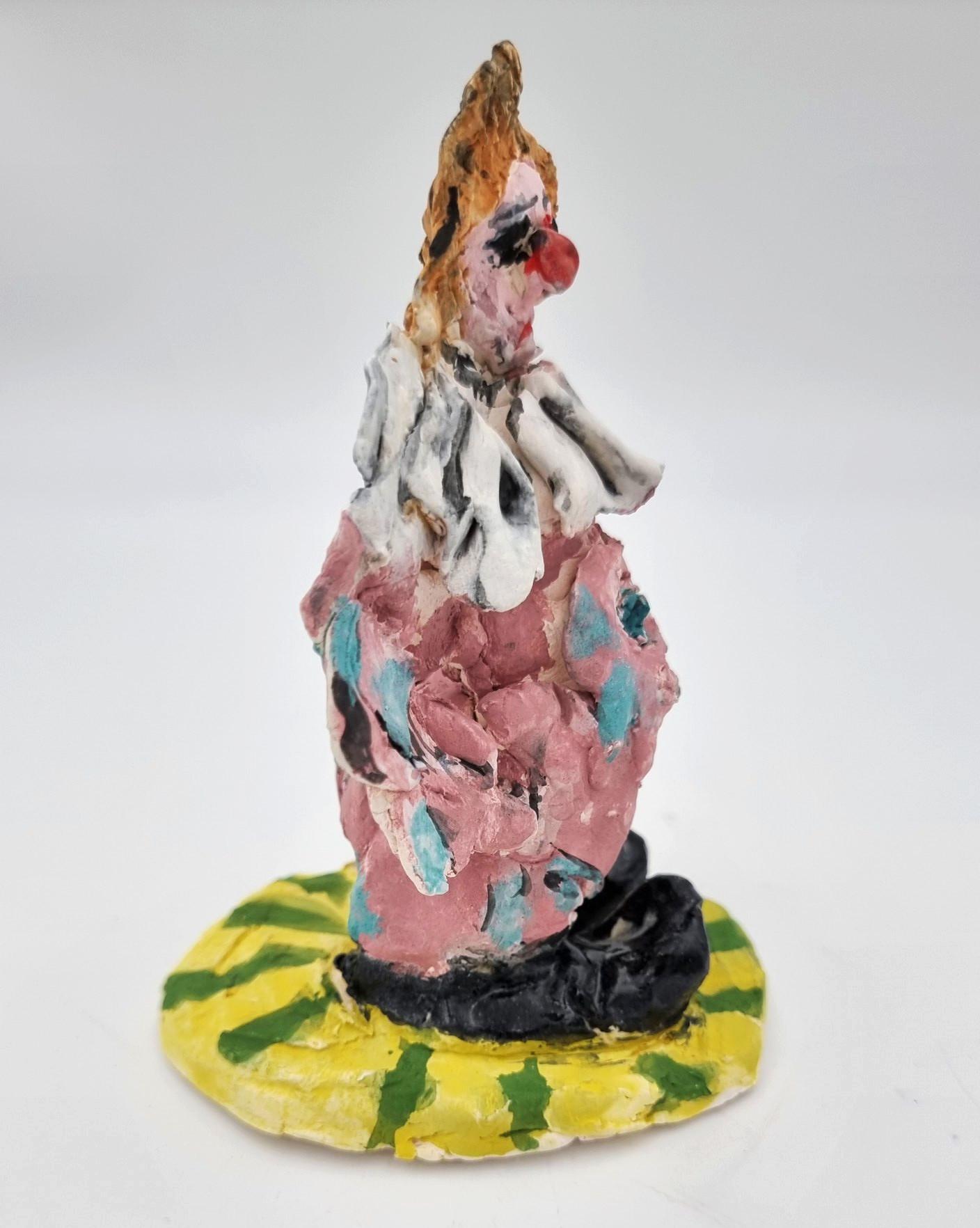 Ann Rothman
Clown (Circus, Whimsical, Viola Frey, Delicate, Playful, Fun, Cirque du Soleil, The Ringling Bros., Barnum & Bailey)
2022
Porcelain, Low Fire Glazes, Crayons, Watercolors
Fired Cone 06, 04
6 x 4.5 x 4.25 inches
COA provided
Ref.: