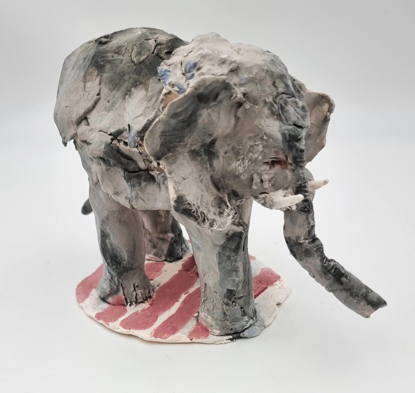 Elephant (Circus, Funny, Cirque du Soleil, The Ringling Bros, Barnum & Bailey) - Sculpture by Ann Rothman