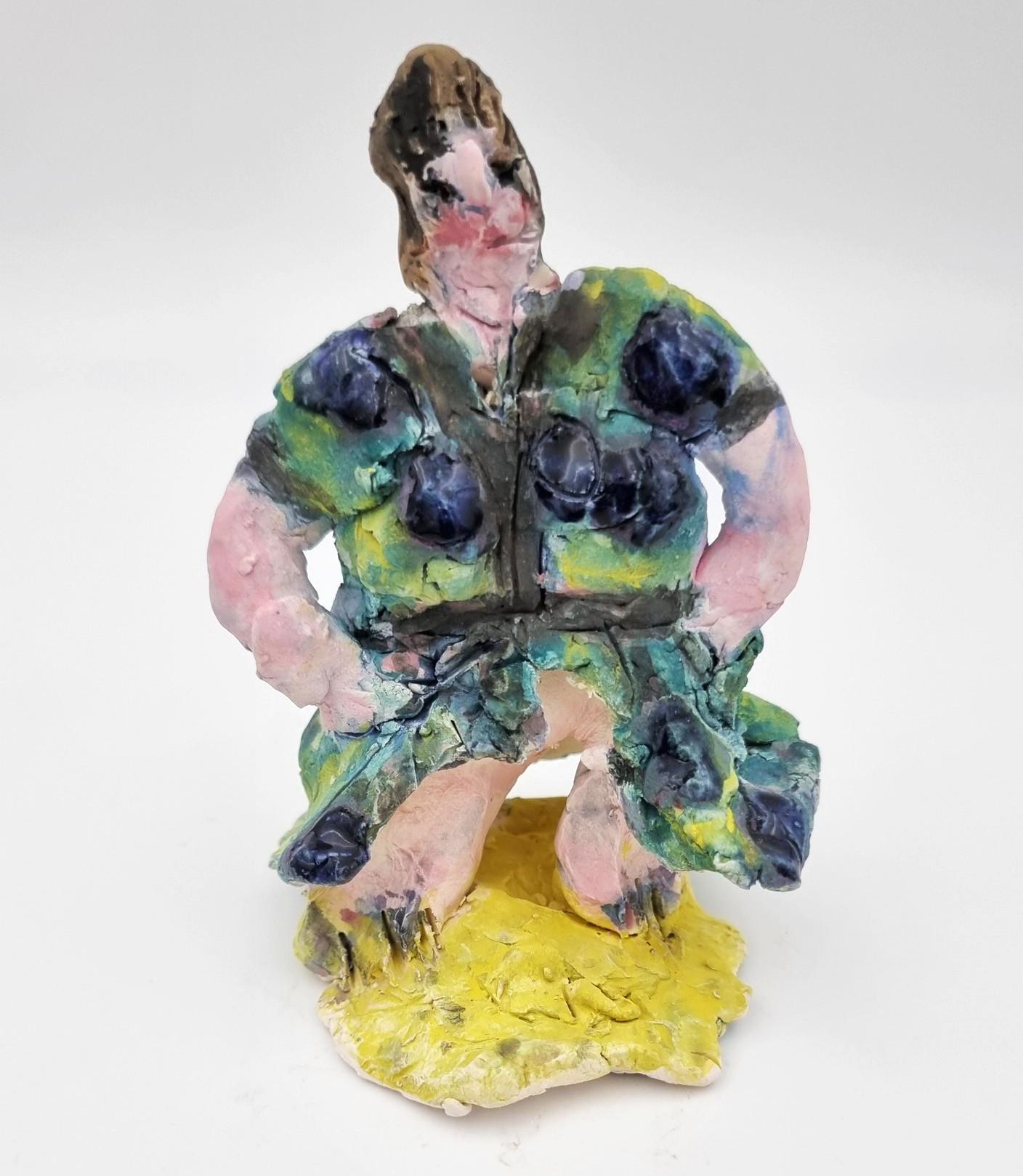 Fat Lady Acrobat (Circus, Whimsical, Viola Frey, Delicate, Playful, Barnum) - Sculpture by Ann Rothman