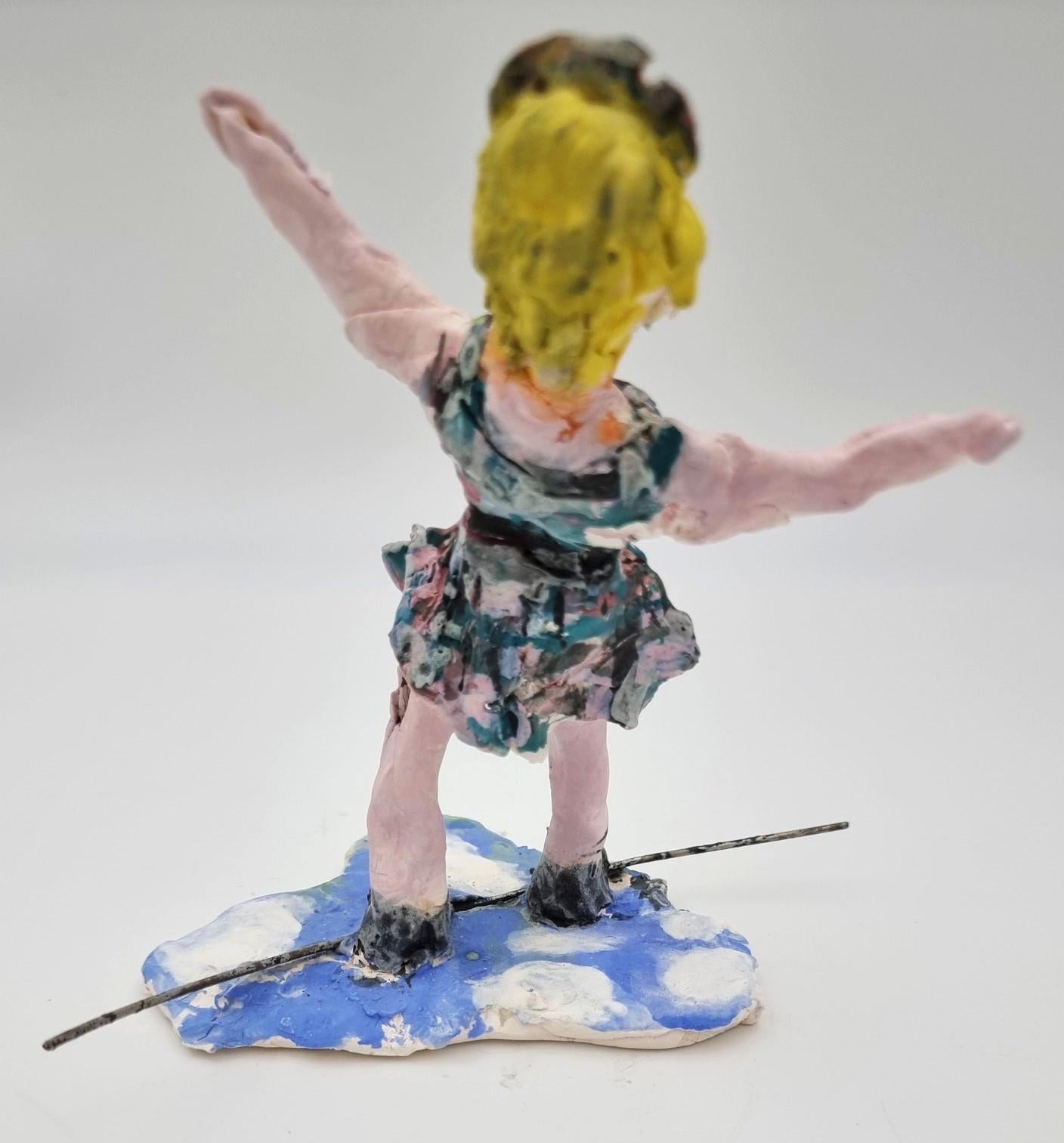 Ann Rothman
Female Tightrope Acrobat (Circus, Whimsical, Viola Frey, Delicate, Playful, Fun, Cirque du Soleil, The Ringling Bros., Barnum & Bailey)
2021
Porcelain, Low Fire Glazes, Crayons, Watercolors
Fired Cone 06, 04
6 x 7 x 4.5 inches
COA