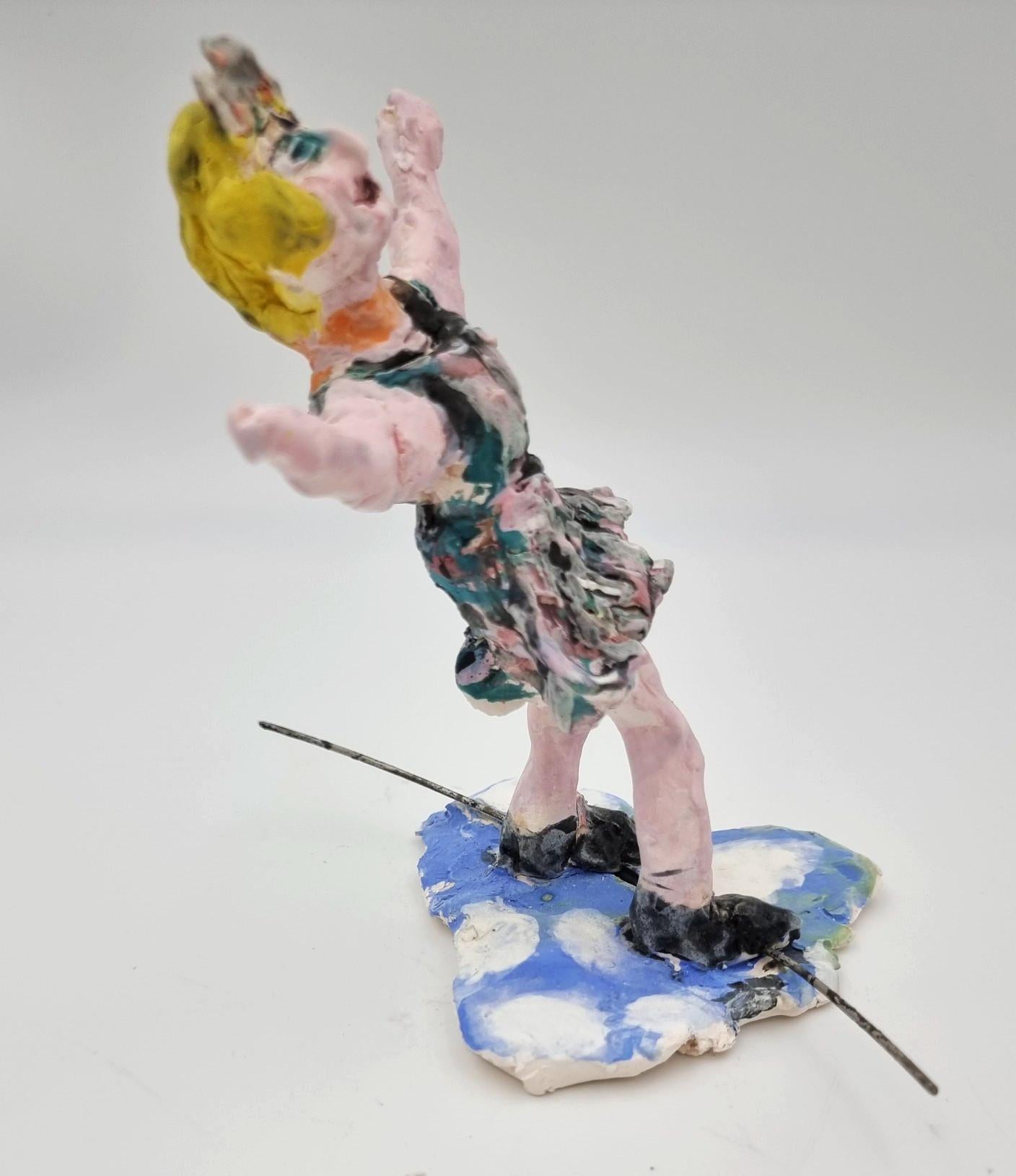 Female Tightrope Acrobat (Circus, Whimsical, Viola Frey, Delicate, Playful, Fun) For Sale 1