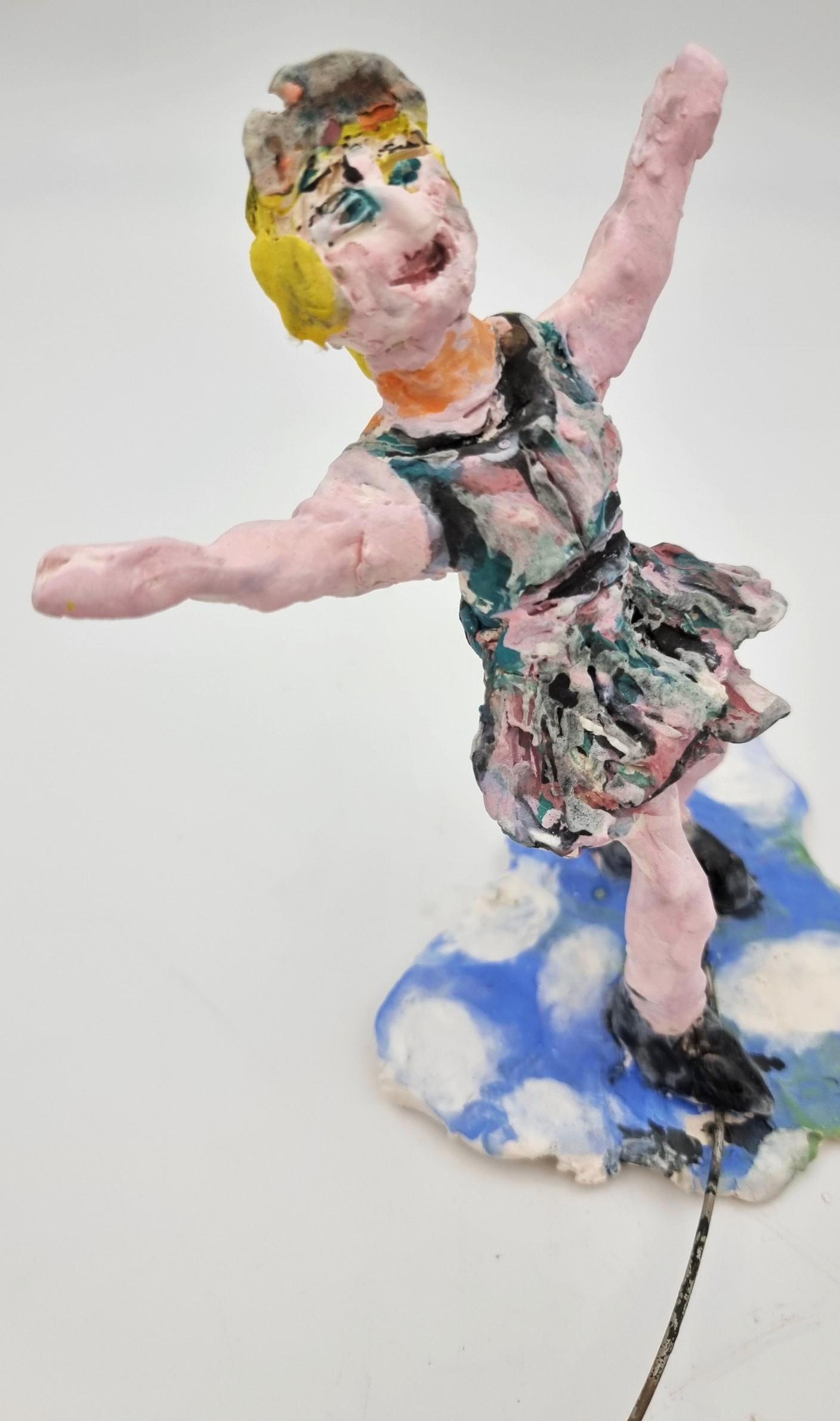 Female Tightrope Acrobat (Circus, Whimsical, Viola Frey, Delicate, Playful, Fun) For Sale 2
