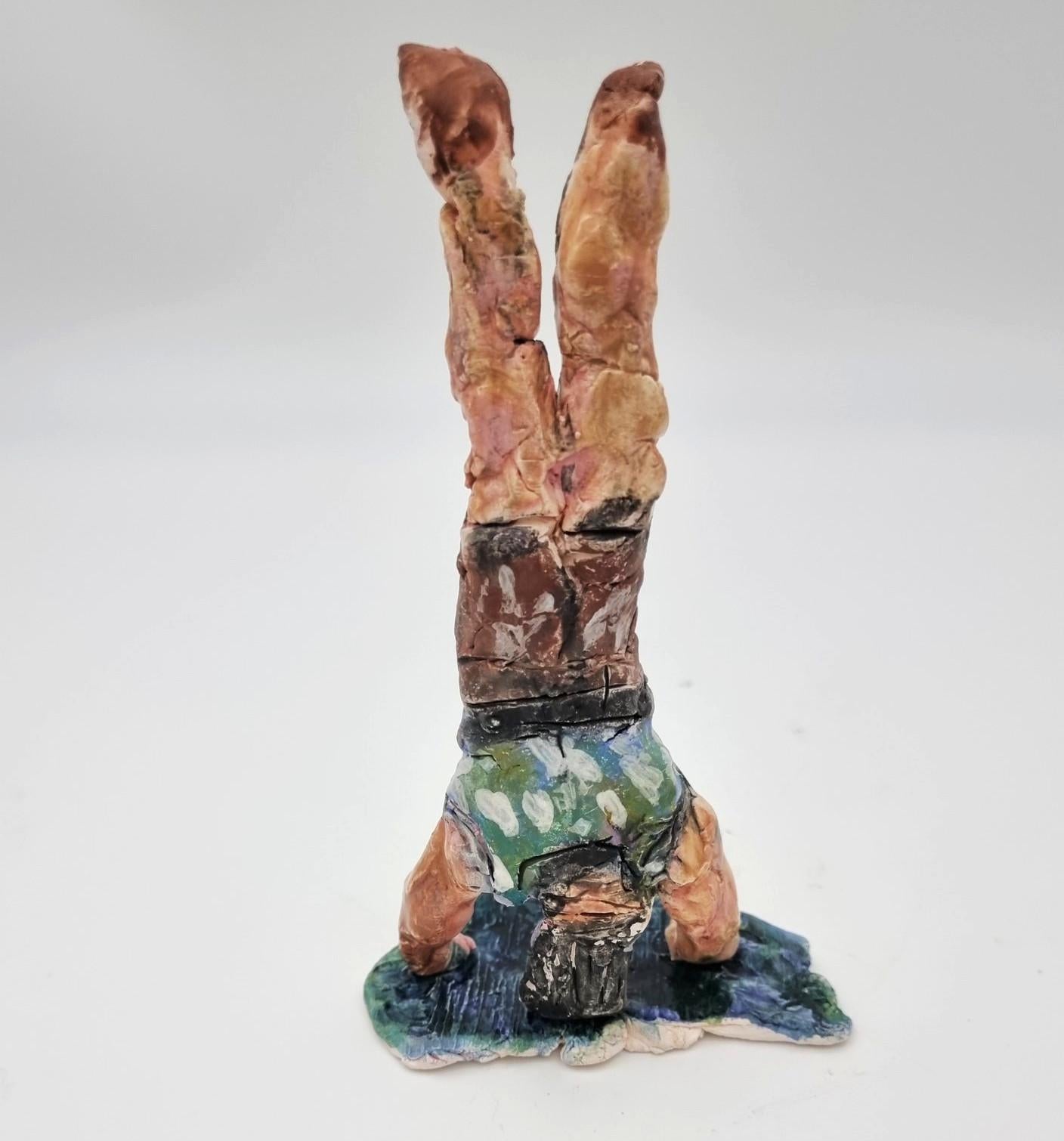 Ann Rothman
Headstand Acrobat (Circus, Whimsical, Viola Frey, Delicate, Playful, Fun, Cirque du Soleil, The Ringling Bros., Barnum & Bailey)
2021
Porcelain, Low Fire Glazes, Crayons, Watercolors
Fired Cone 06, 04
6.25 x 3.5 x 3 inches
COA