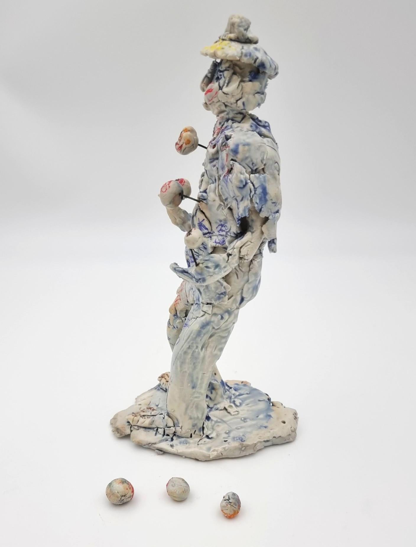 Ann Rothman
Juggler (Circus, Whimsical, Viola Frey, Delicate, Playful, Fun, Cirque du Soleil, The Ringling Bros., Barnum & Bailey)
2021
Porcelain, Low Fire Glazes, Crayons, Watercolors
Fired Cone 06, 04
10 x 3.5 x 5 inches
COA provided
Ref.: