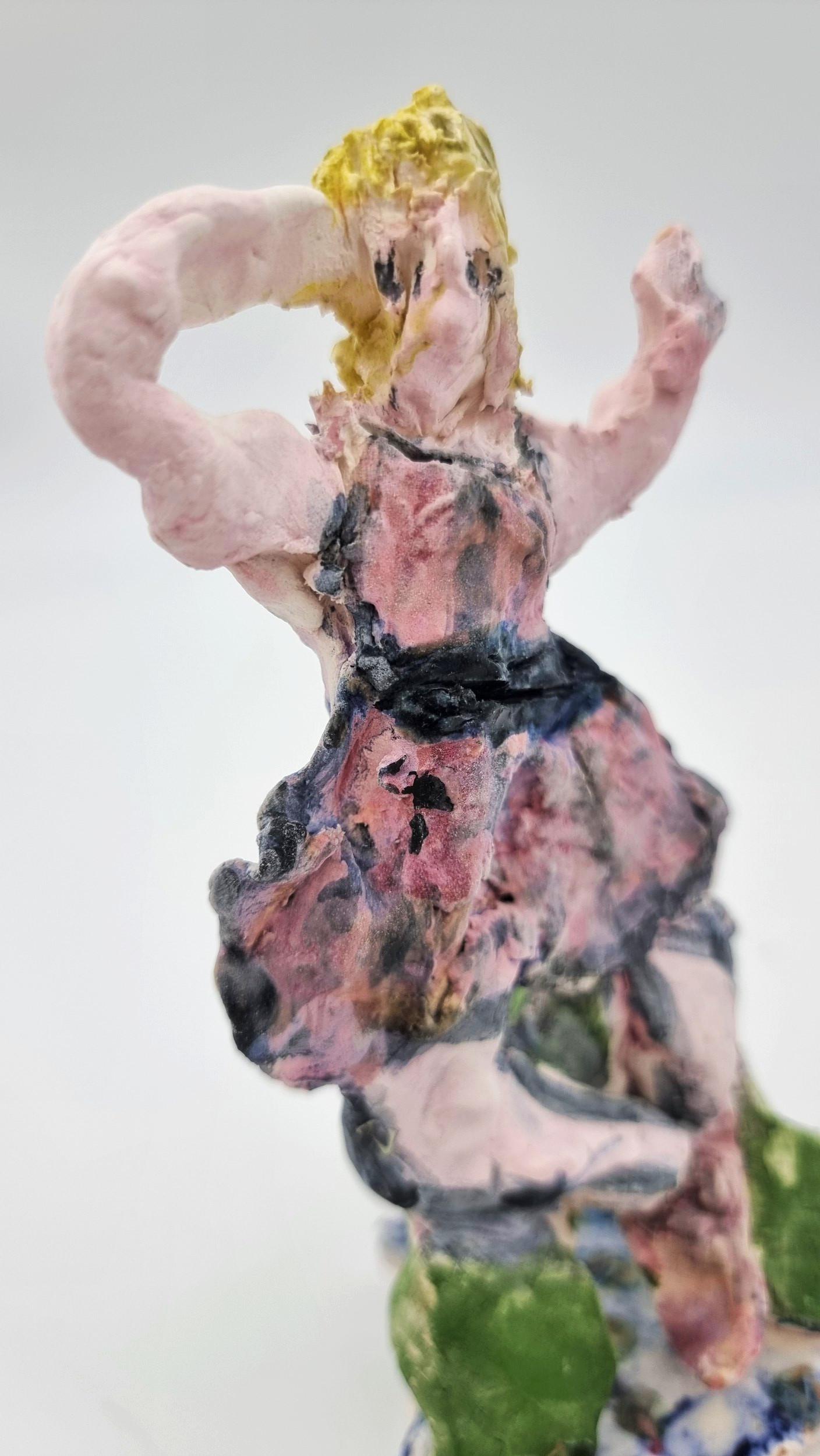 Ann Rothman
Pink Ballerina (Circus, Whimsical, Viola Frey, Delicate, Playful, Fun, Cirque du Soleil, The Ringling Bros., Barnum & Bailey)
2021
Porcelain, Low Fire Glazes, Crayons, Watercolors
Fired Cone 06, 04
5.5 x 3 x 3 inches
COA provided
Ref.: