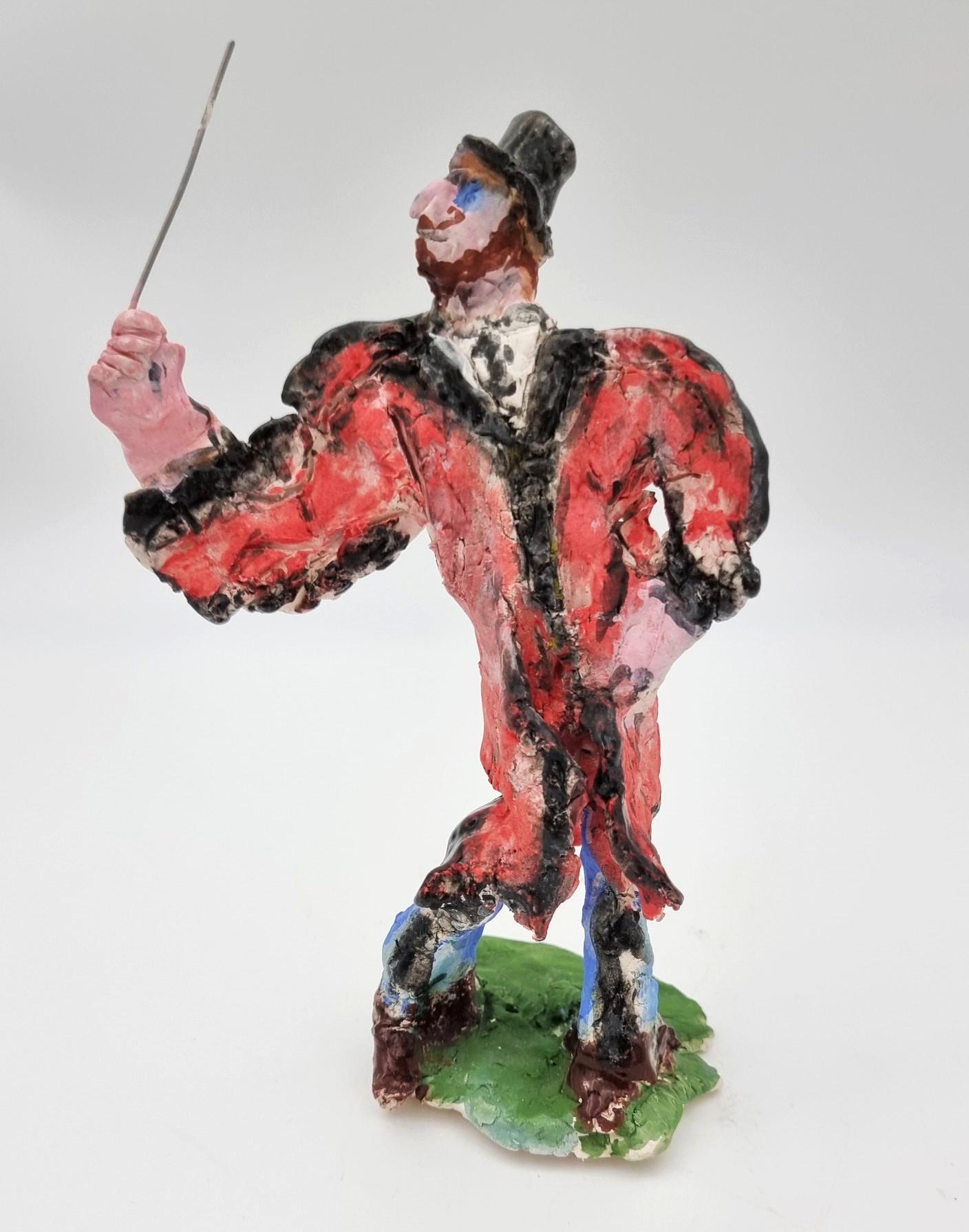 Ann Rothman Figurative Sculpture - Ringmaster (Circus, Funny, Cirque du Soleil, The Ringling Bros, Barnum & Bailey)