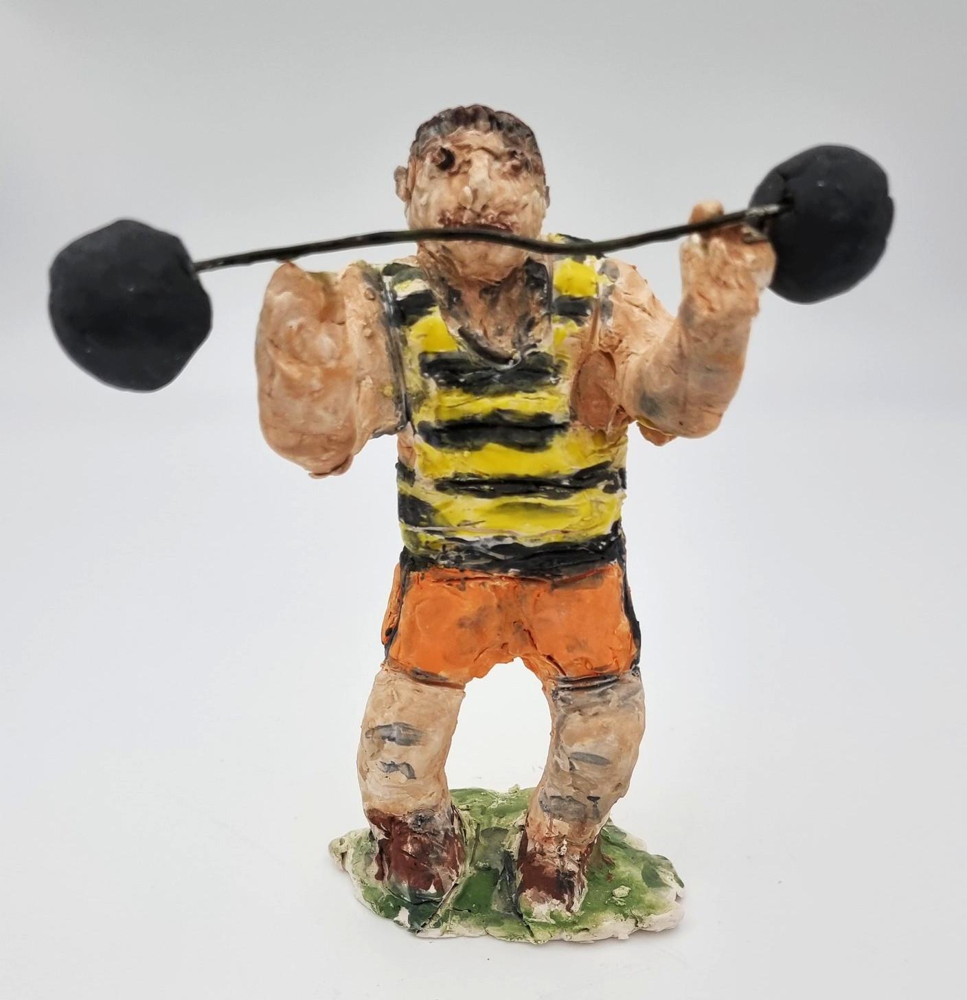 Ann Rothman Figurative Sculpture - Strong Man (Playful, Fun, Cirque du Soleil, The Ringling Bros., Barnum & Bailey)