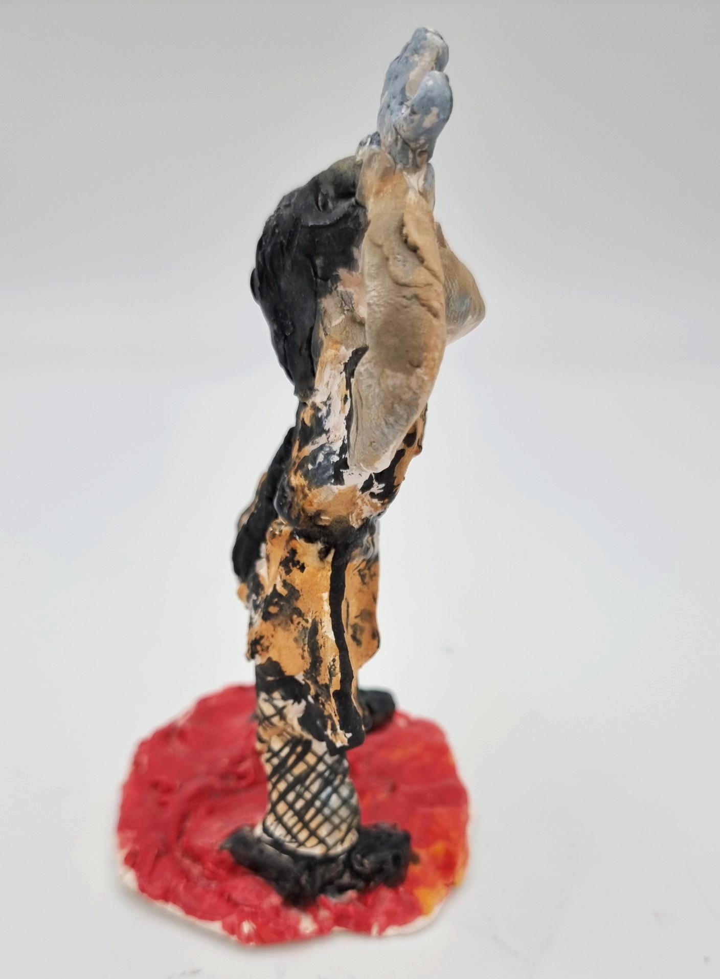 Ann Rothman
Sword Swallower (Circus, Whimsical, Viola Frey, Delicate, Playful, Fun, Cirque du Soleil, The Ringling Bros., Barnum & Bailey) 
2022
Porcelain, Low Fire Glazes, Crayons, Watercolors
Fired Cone 06, 04
5.5 x 3.5 x 3 inches
COA