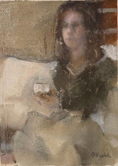 Demitasse, Contemporary Figurative Portrait with Coffee by Ann Rudd