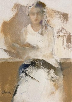 Librarian, Contemporary Figurative Portrait Oil Painting by Ann Rudd