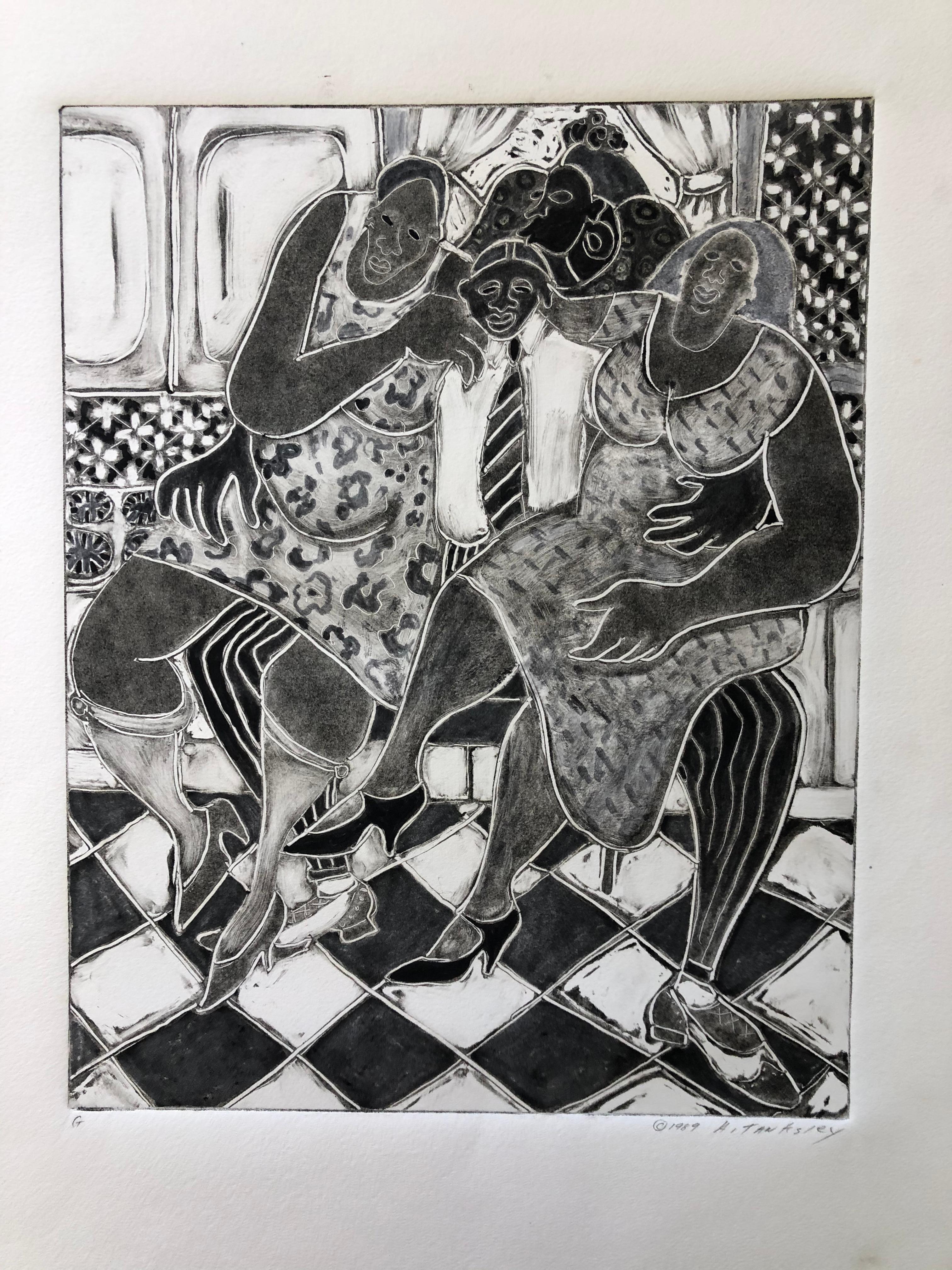 Ann Tanksley est une artiste afro-américaine née en 1934. Elle a étudié à Carnegie Mellon ainsi qu'à l'Arts Students League et à la New School for Social Research. Cette gravure monotype est issue de sa plus importante série de travaux basés sur les