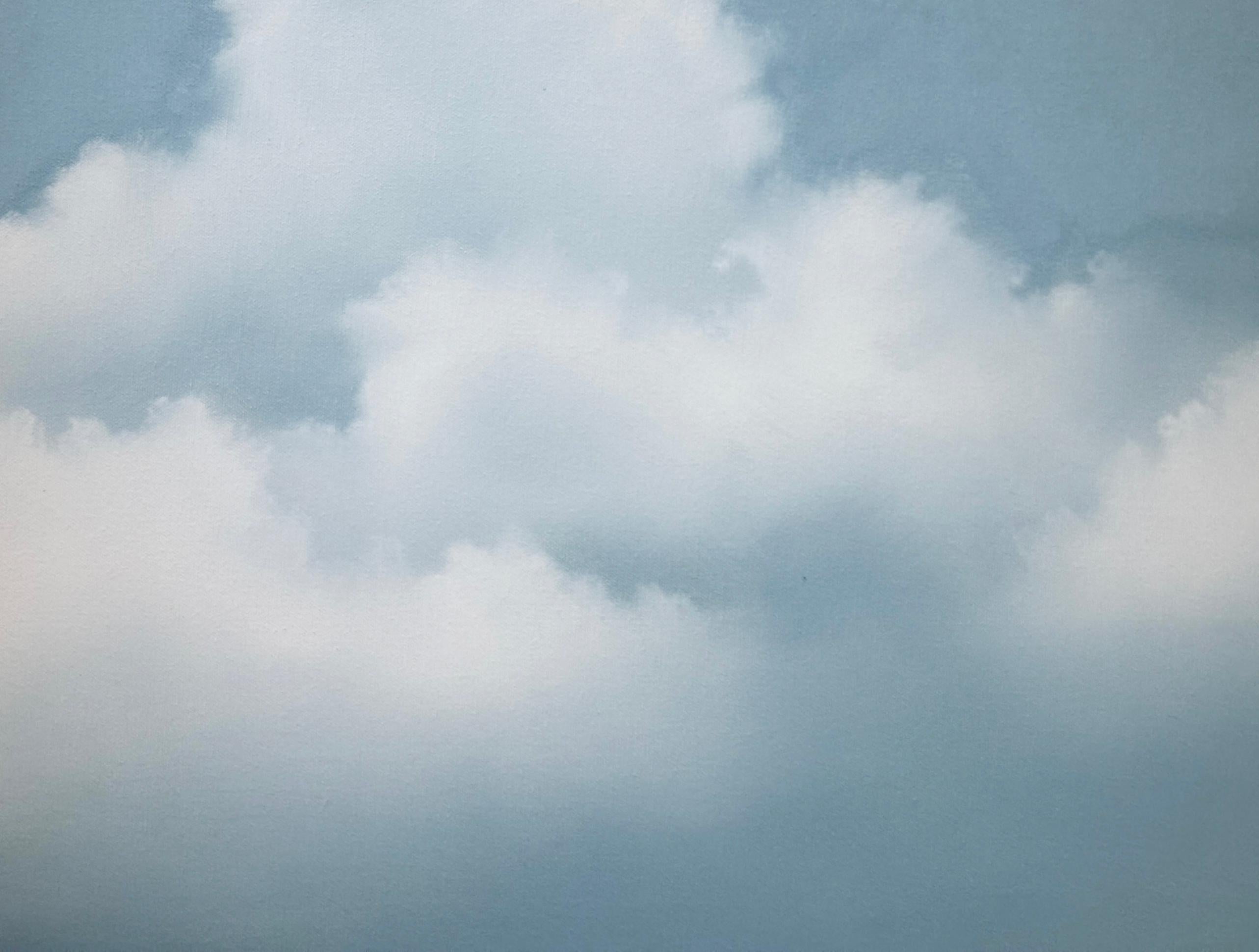 CRESCENT - Landscape, Abstract, Colorful - Blue Landscape Painting by Ann Taylor