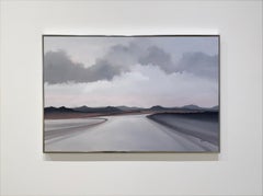 Glacial Runoff Oil Painting on Canvas, Contemporary Landscape, Framed