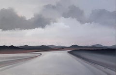 Glacial Runoff Oil Painting on Canvas, Contemporary Landscape, Framed