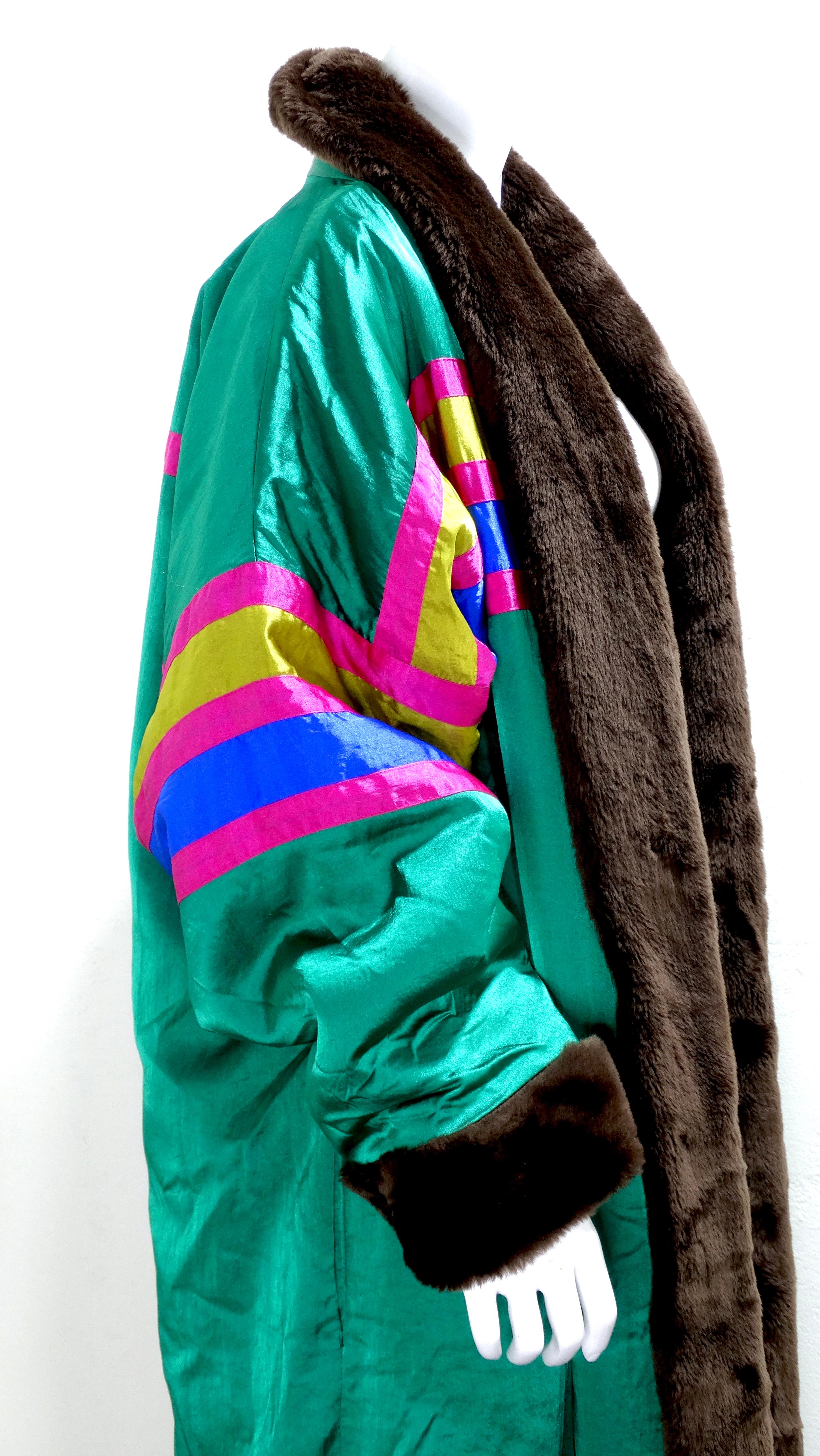 Black Ann Tjian for Kenar Reversible Color Block Oversized Coat