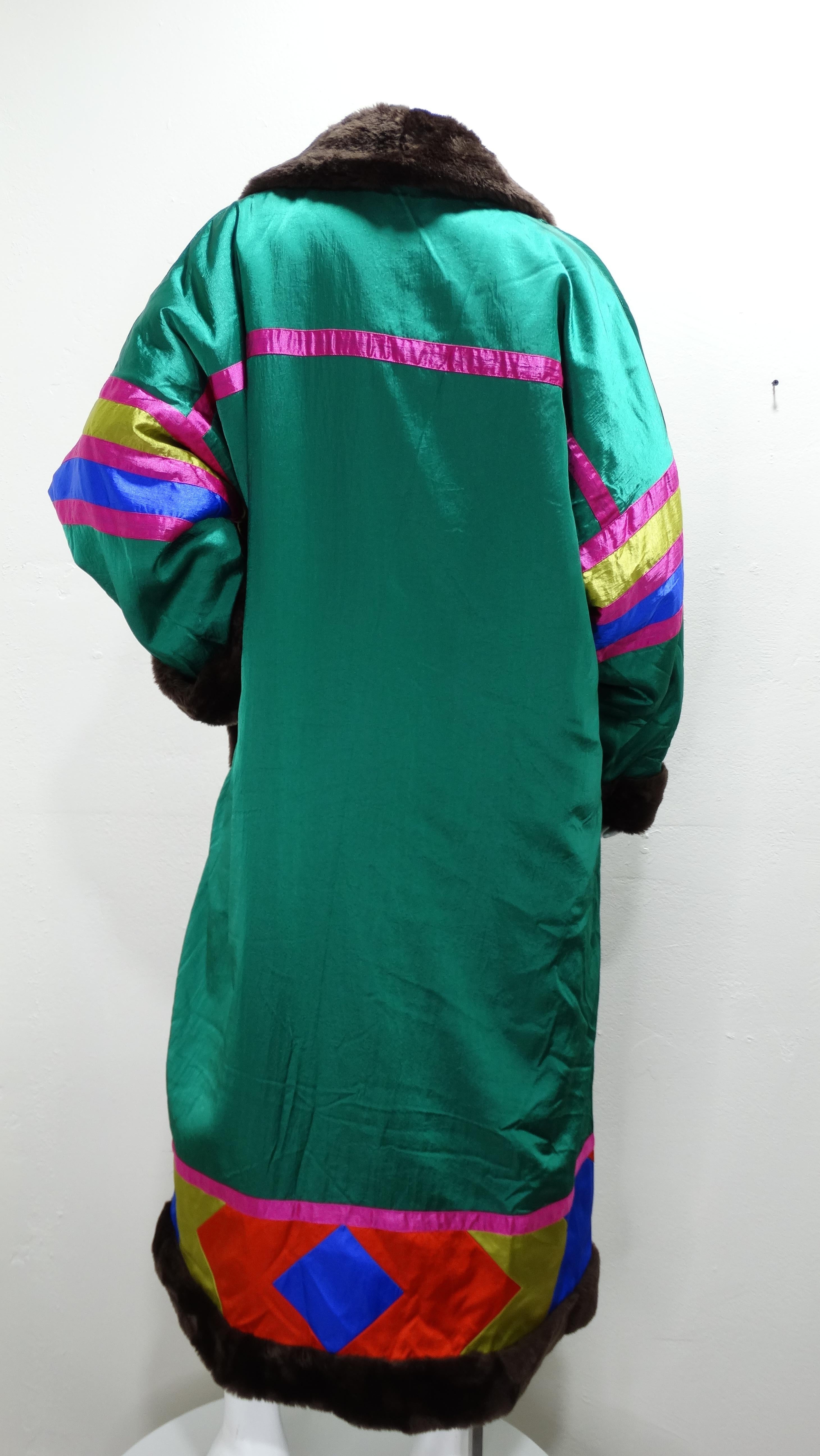 Ann Tjian for Kenar Reversible Color Block Oversized Coat In Excellent Condition For Sale In Scottsdale, AZ