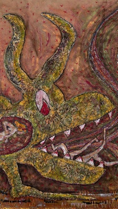 Fibre, technique mixte, cousue à la main : « Hellmouth ! »