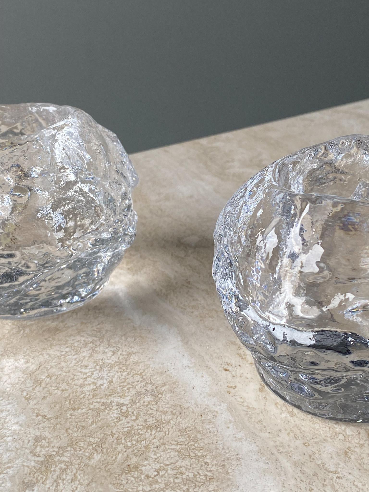 Ann Wolff Snowball Glass Crystal Candle Holder for Kosta Boda, Sweden, 1980s  For Sale 8