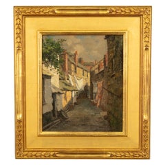 Antique American California Impressionist Oil Canvas Painting St. Ives Cornwall