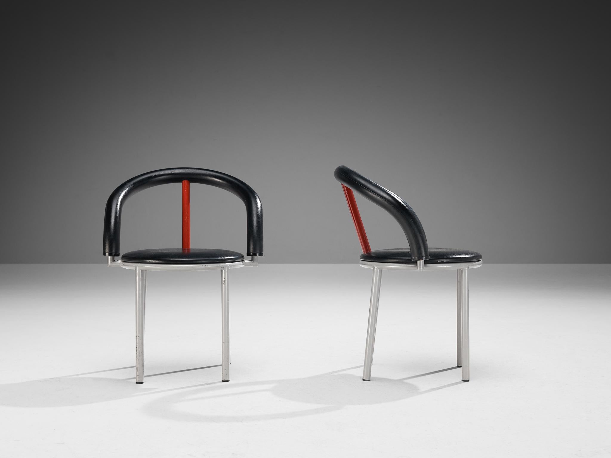 Métal Anna Anselmi pour Bieffeplast paire de chaises de salle à manger Alpha en vente