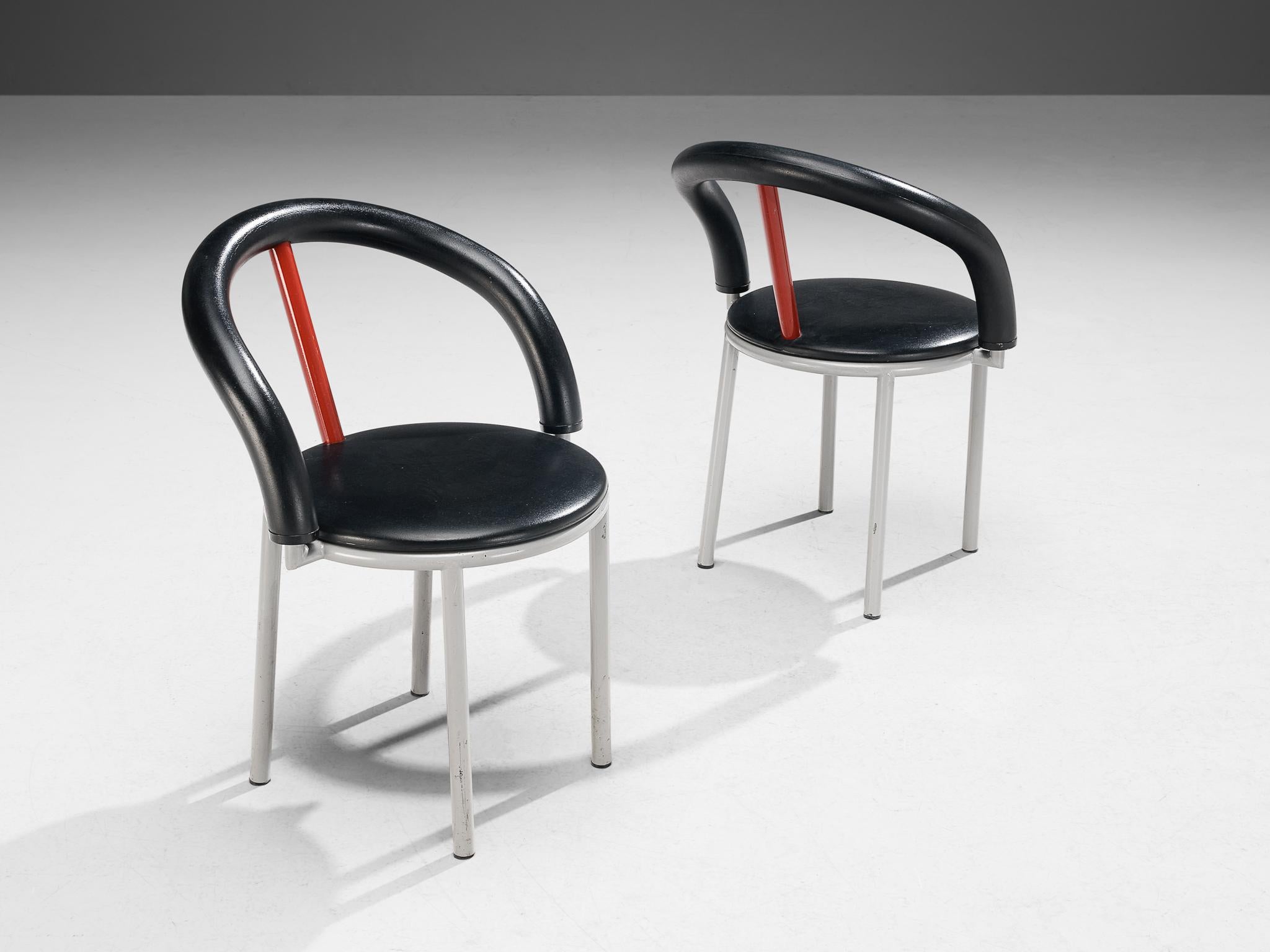 Mid-Century Modern Lot de six chaises de salle à manger Alpha d'Anna Anselmi pour Bieffeplast  en vente