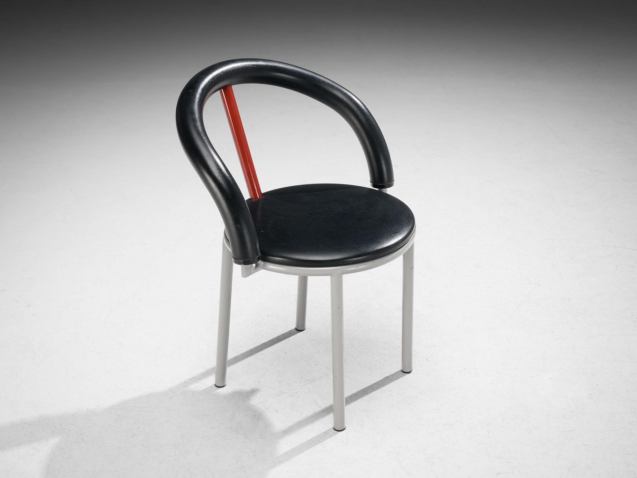 Métal Lot de six chaises de salle à manger Alpha d'Anna Anselmi pour Bieffeplast  en vente