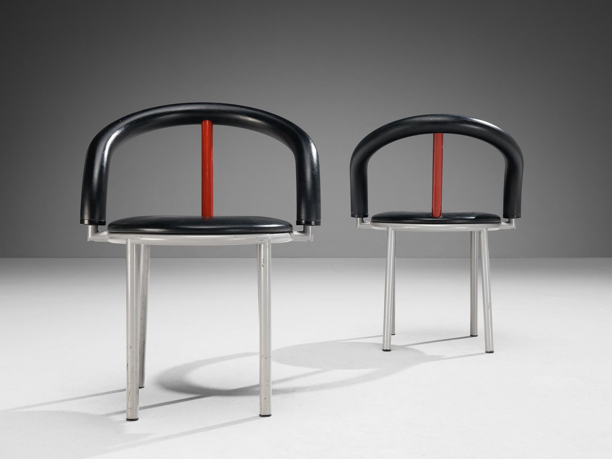 Postmoderno Anna Anselmi per Bieffeplast Set di dieci sedie da pranzo 