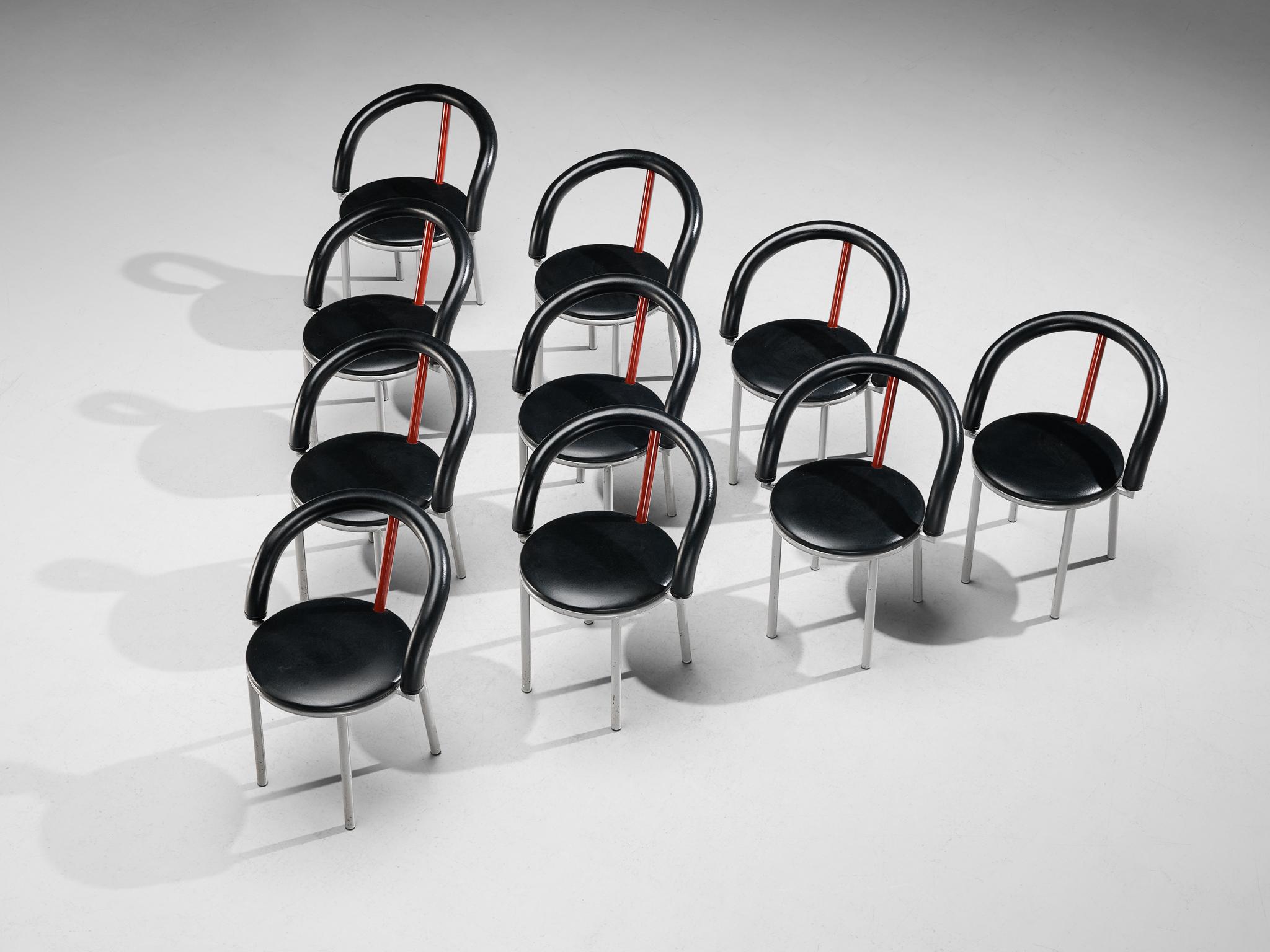 Fin du 20e siècle Anna Anselmi for Bieffeplast - Ensemble de dix chaises de salle à manger « Alfred » en vente