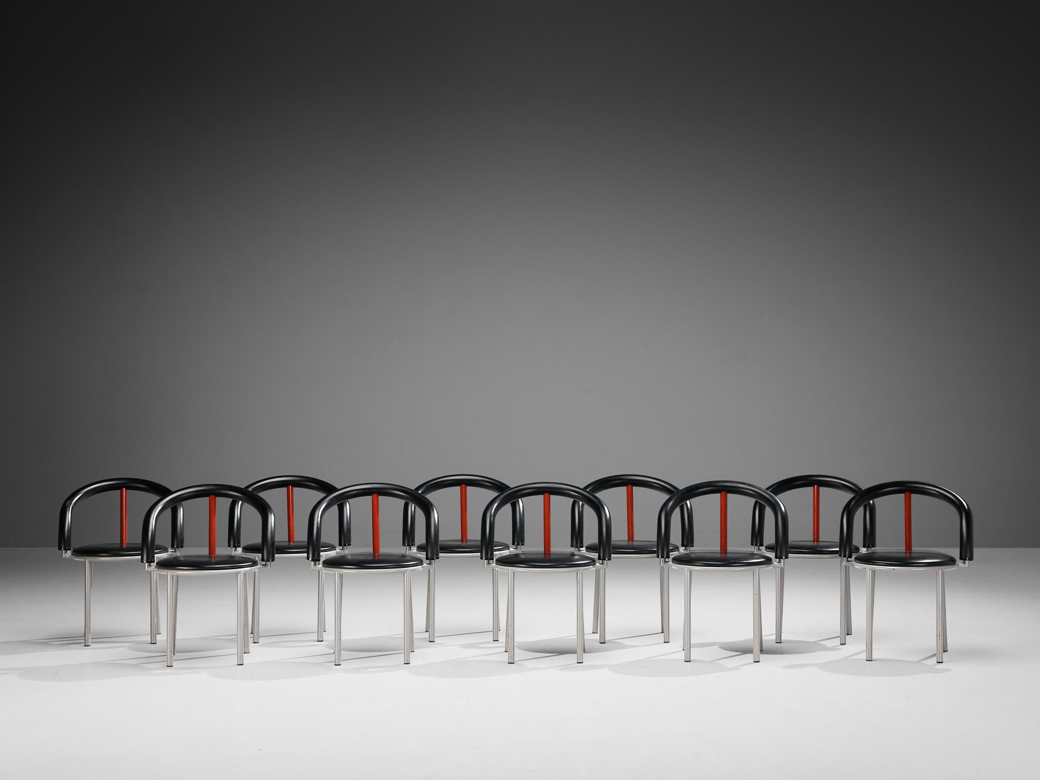 Anna Anselmi per Bieffeplast Set di dieci sedie da pranzo 